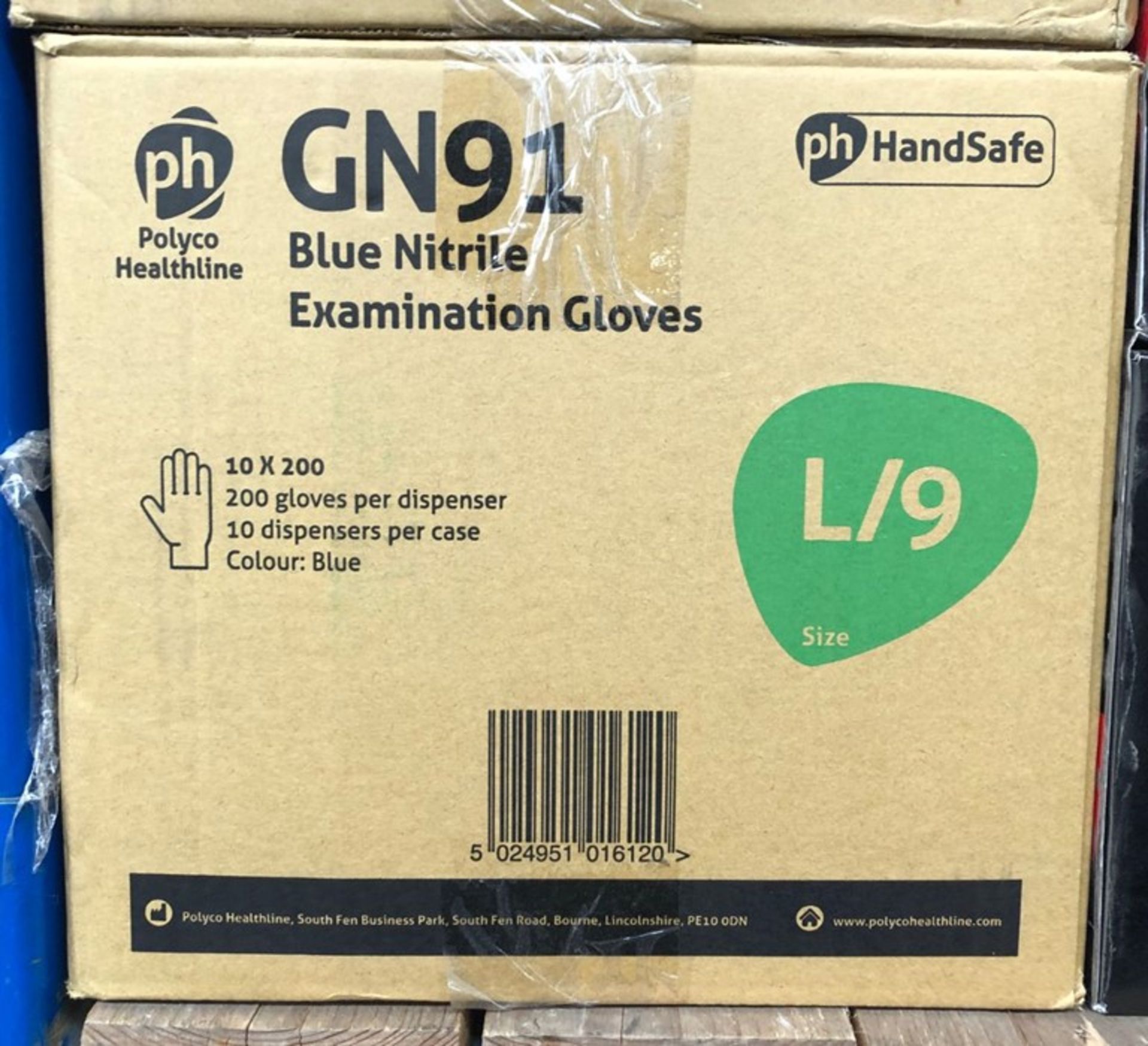 1 X BOX TO CONTAIN 10 X 200 BLUE NITRILE EXAMINATION GLOVES / AS NEW