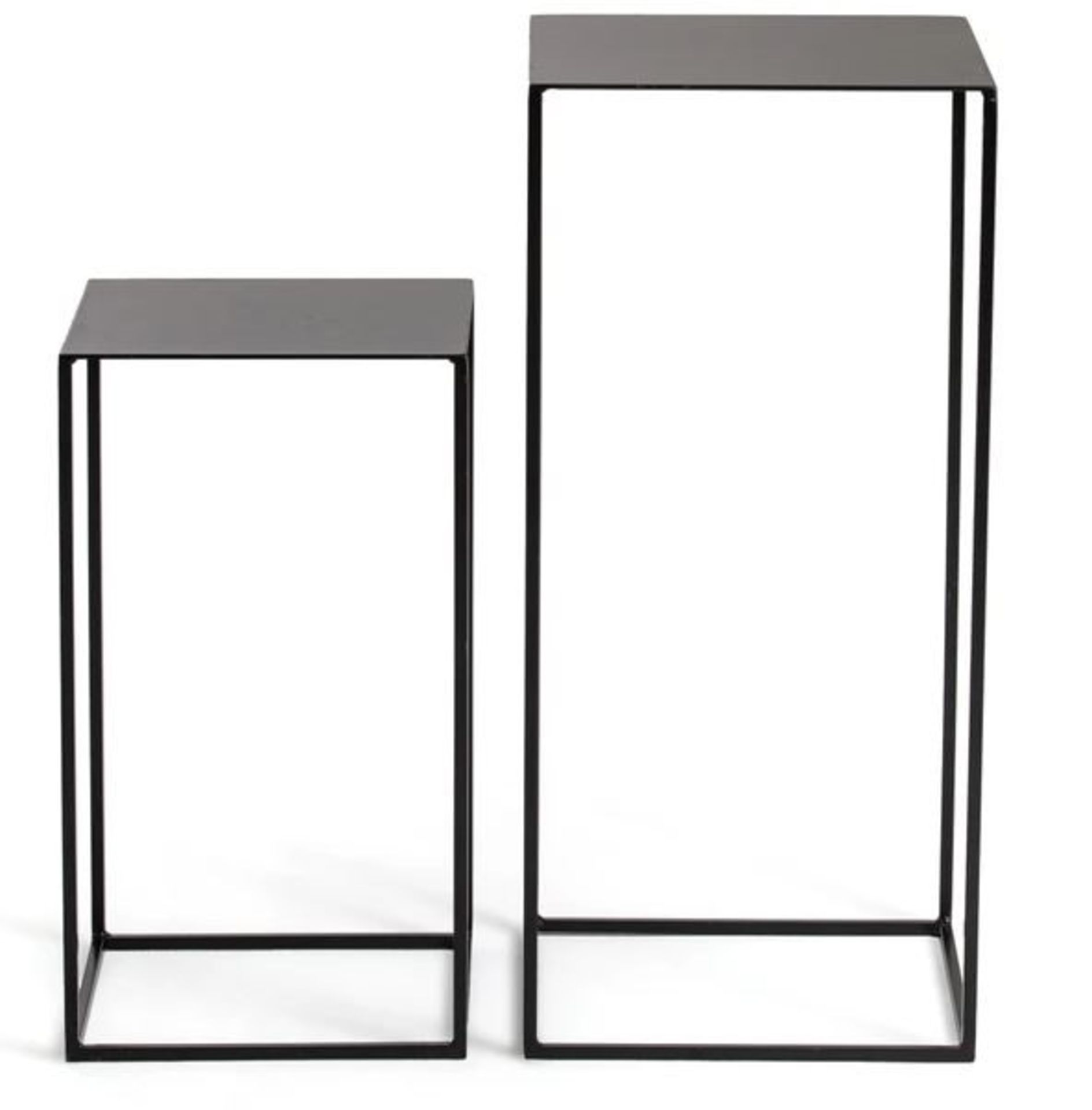 LA REDOUTE SET OF 2 ROMY NESTING SIDE TABLES IN LACQUERED METAL