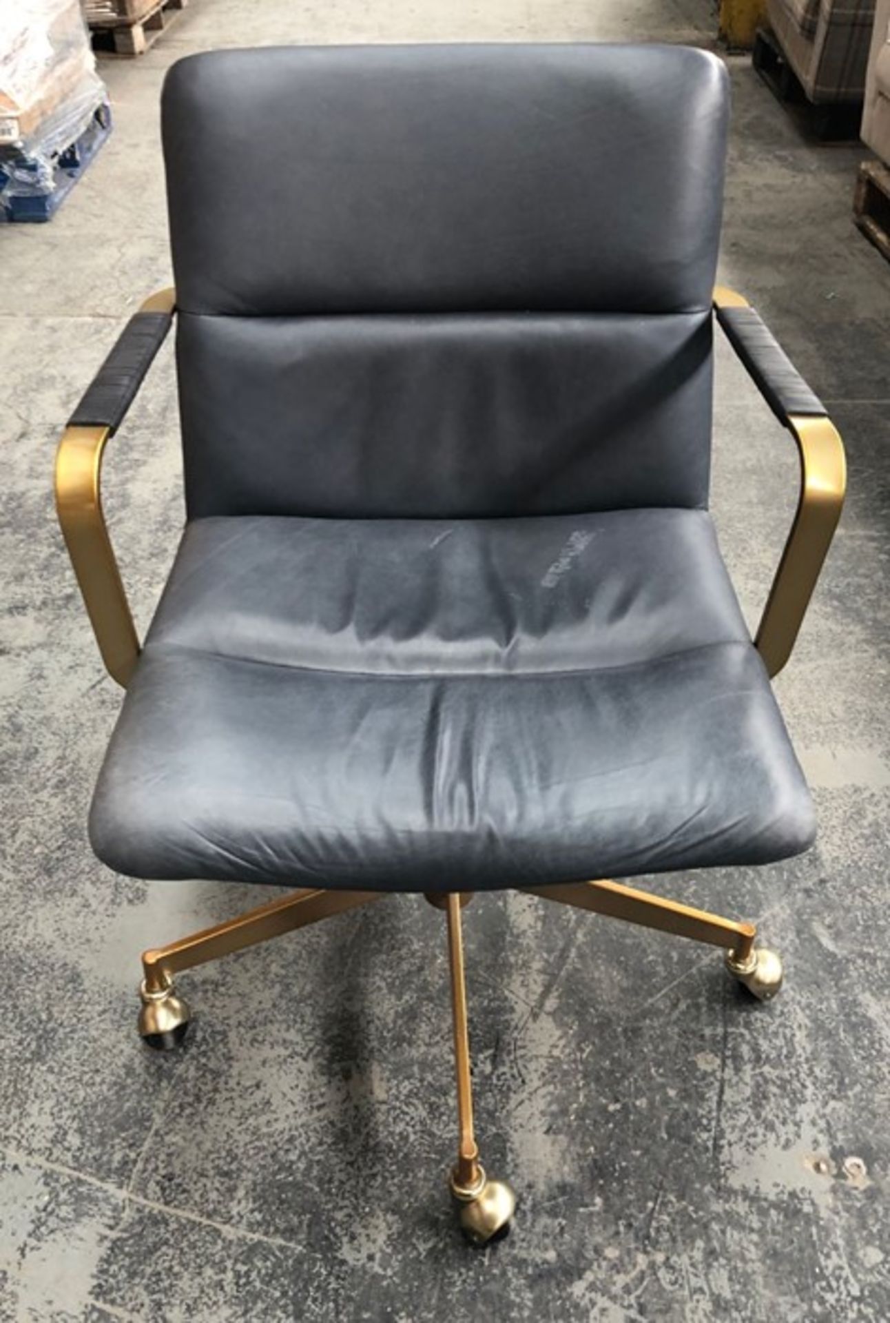 WEST ELM MID-CENTURY LEATHER OFFICE CHAIR