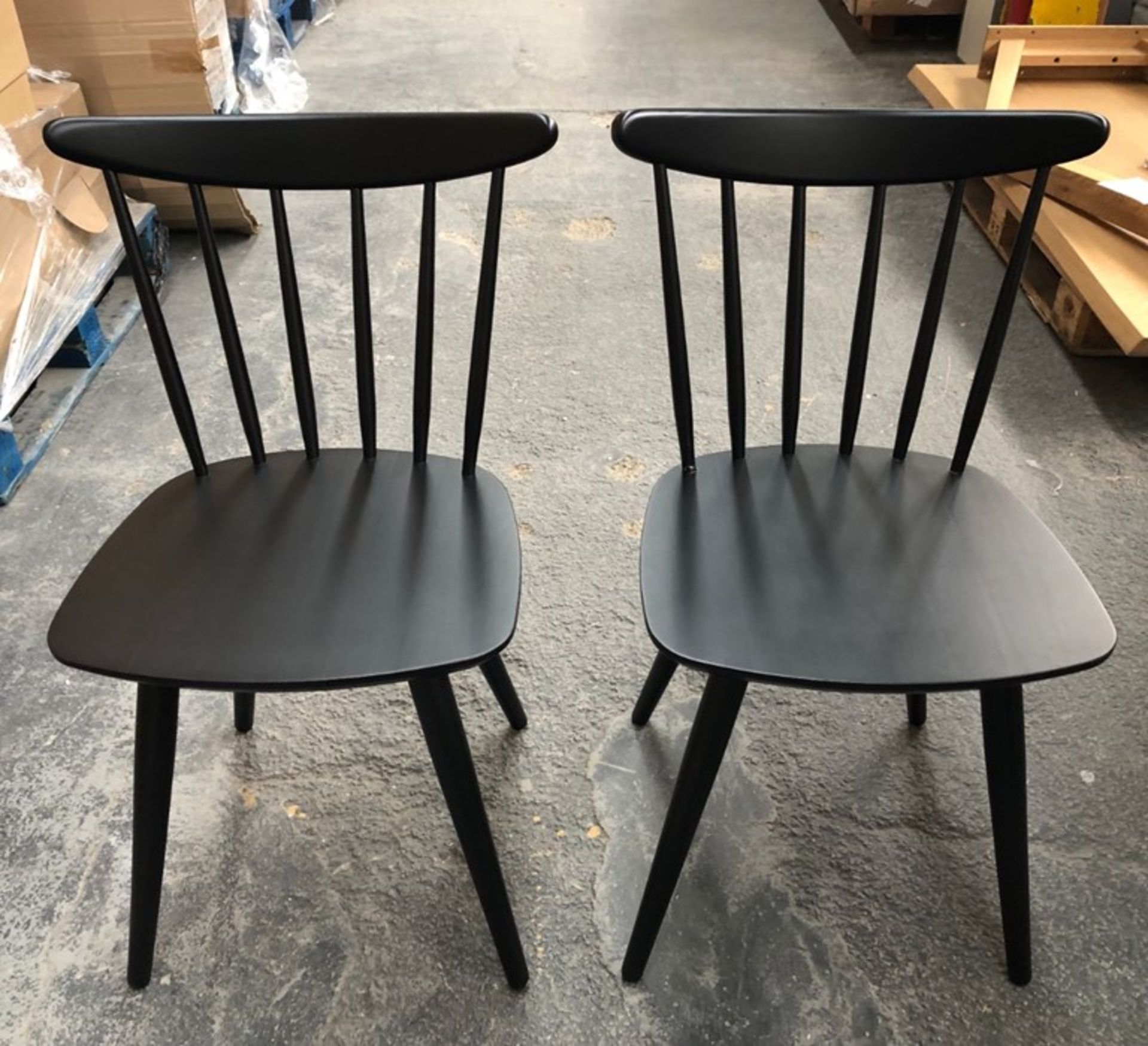 2 X JOHN LEWIS SPINDLE DINING CHAIRS, FSC CERTIFIED (BEECH) - BLACK