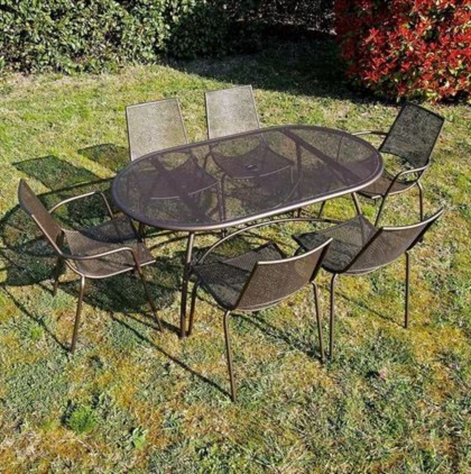 ALA MESH 6-SEATER GARDEN TABLE AND CHAIRS SET