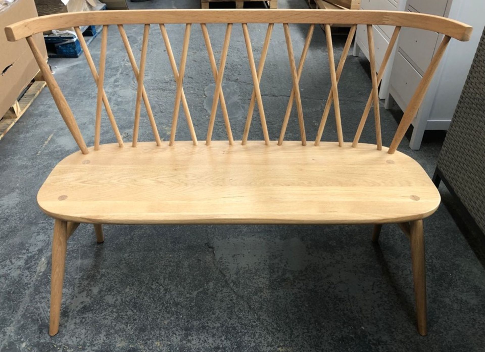 ERCOL FOR JOHN LEWIS SHALSTONE 2 SEATER DINING BENCH, OAK