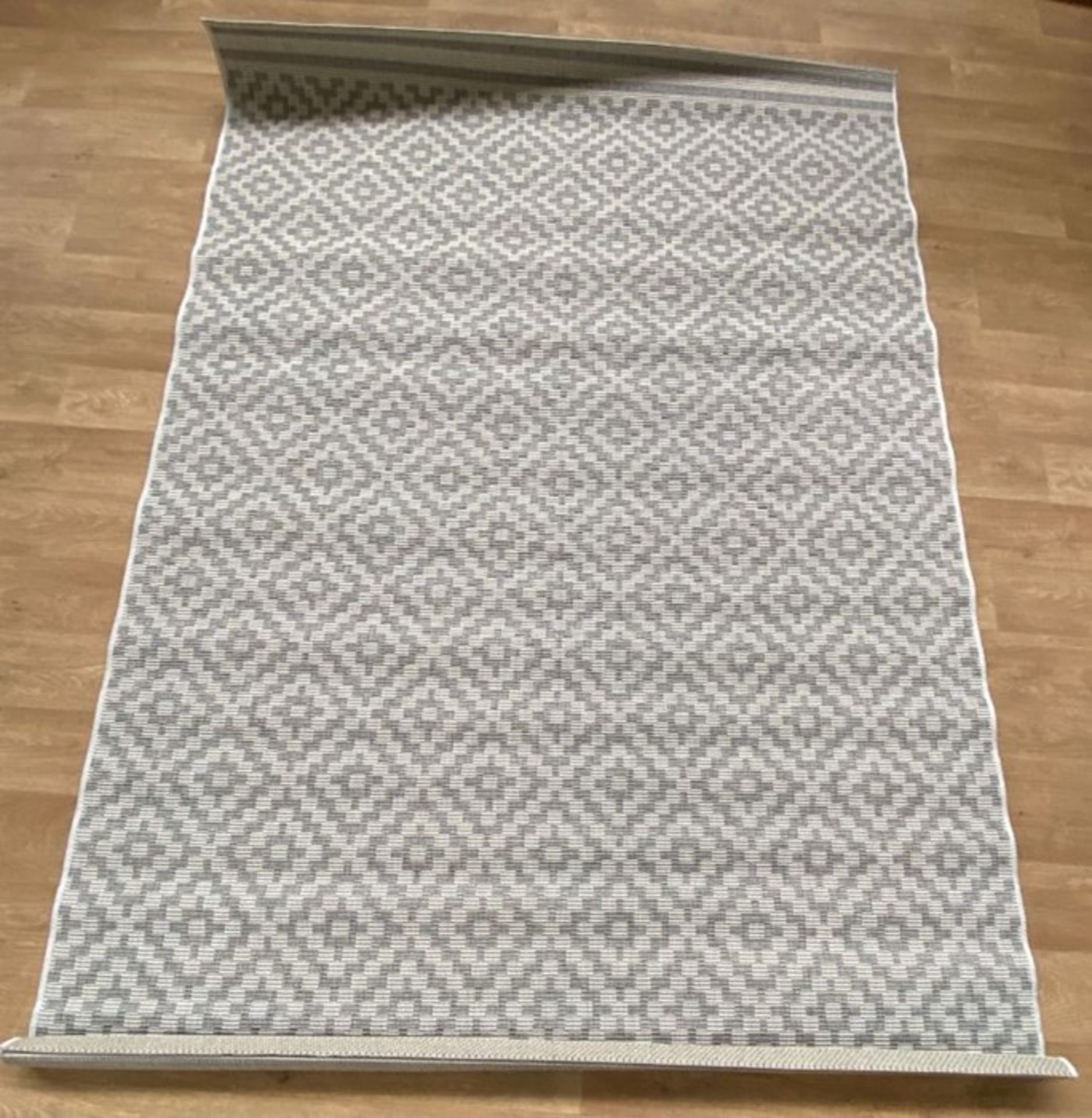 LA REDOUTE ISWIK FLAT-WEAVE RUG WITH CEMENT TILE MOTIF 160X220CM