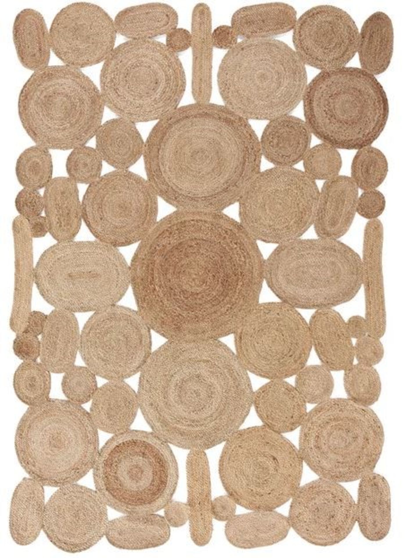 LA REDOUTE SARAKALA MULTI CIRCLE JUTE RUG 200X290CM