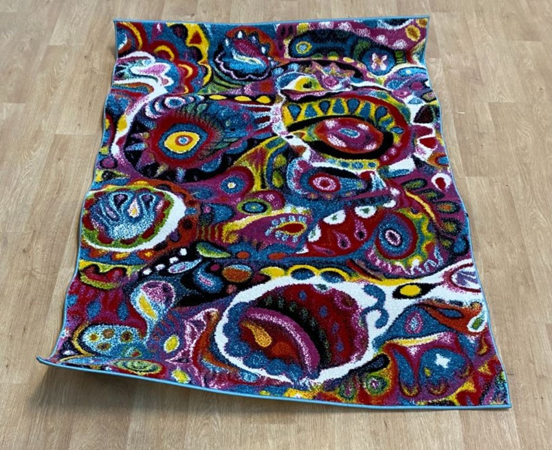 LA REDOUTE JEWEL BRIGHT ABSTRACT PSYCHADELIC RUG 120X170CM