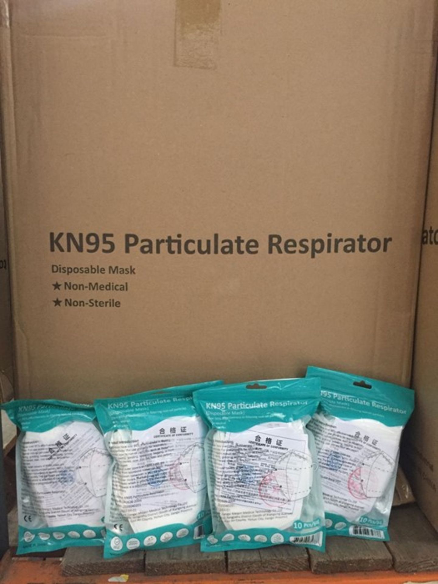 1 LOT TO CONTAIN 2 X AS NEW BOXES OF KN95 PARTICULATE RESPIRATOR MASKS, EACH BOX CONTAINS APPROX 200