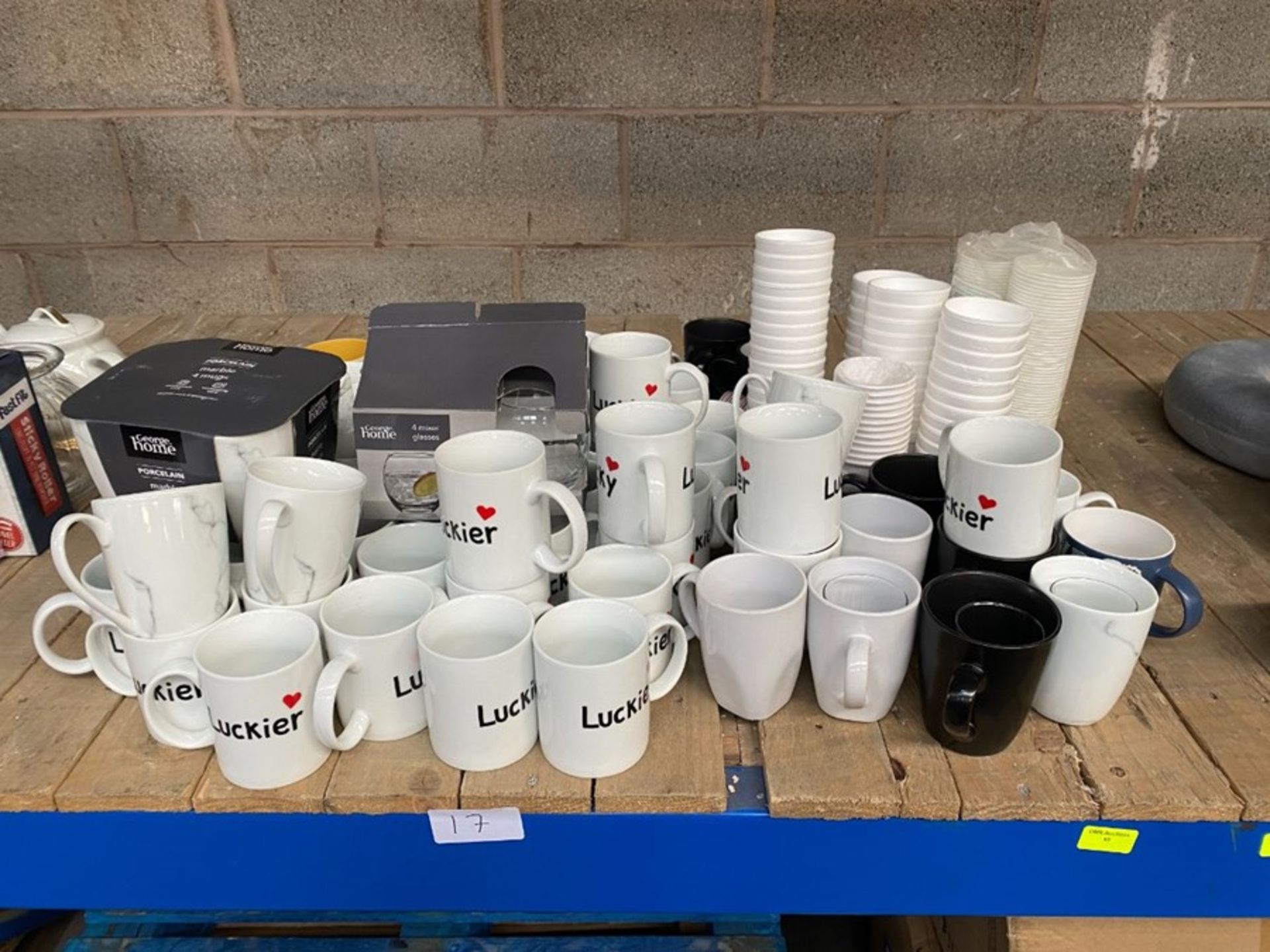 1 LOT TO CONTAIN A LARGE ASSORTMENT OF CUPS AND GLASSES