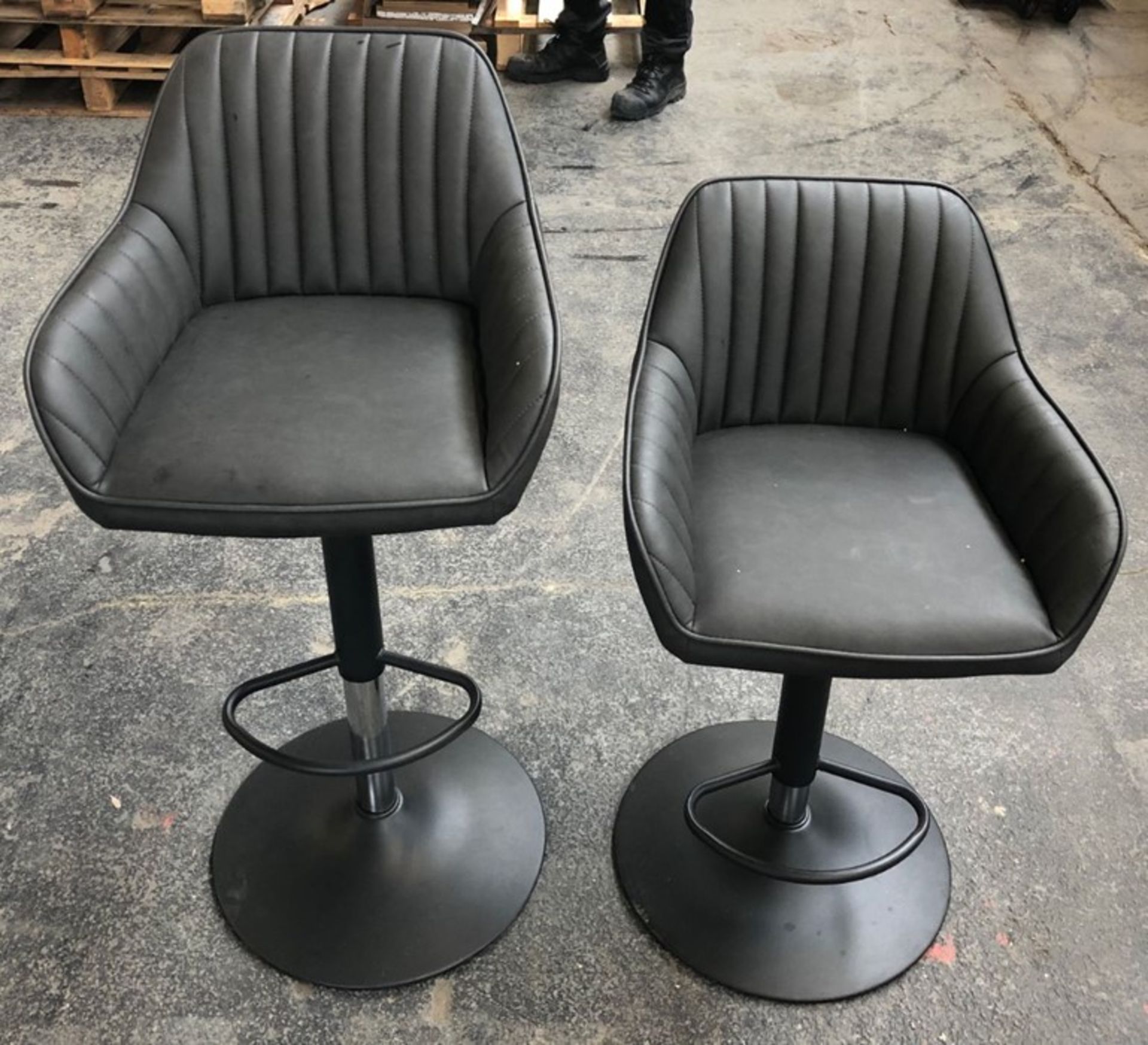 2 x JOHN LEWIS BROOKS GAS LIFT ADJUSTABLE BAR CHAIRS