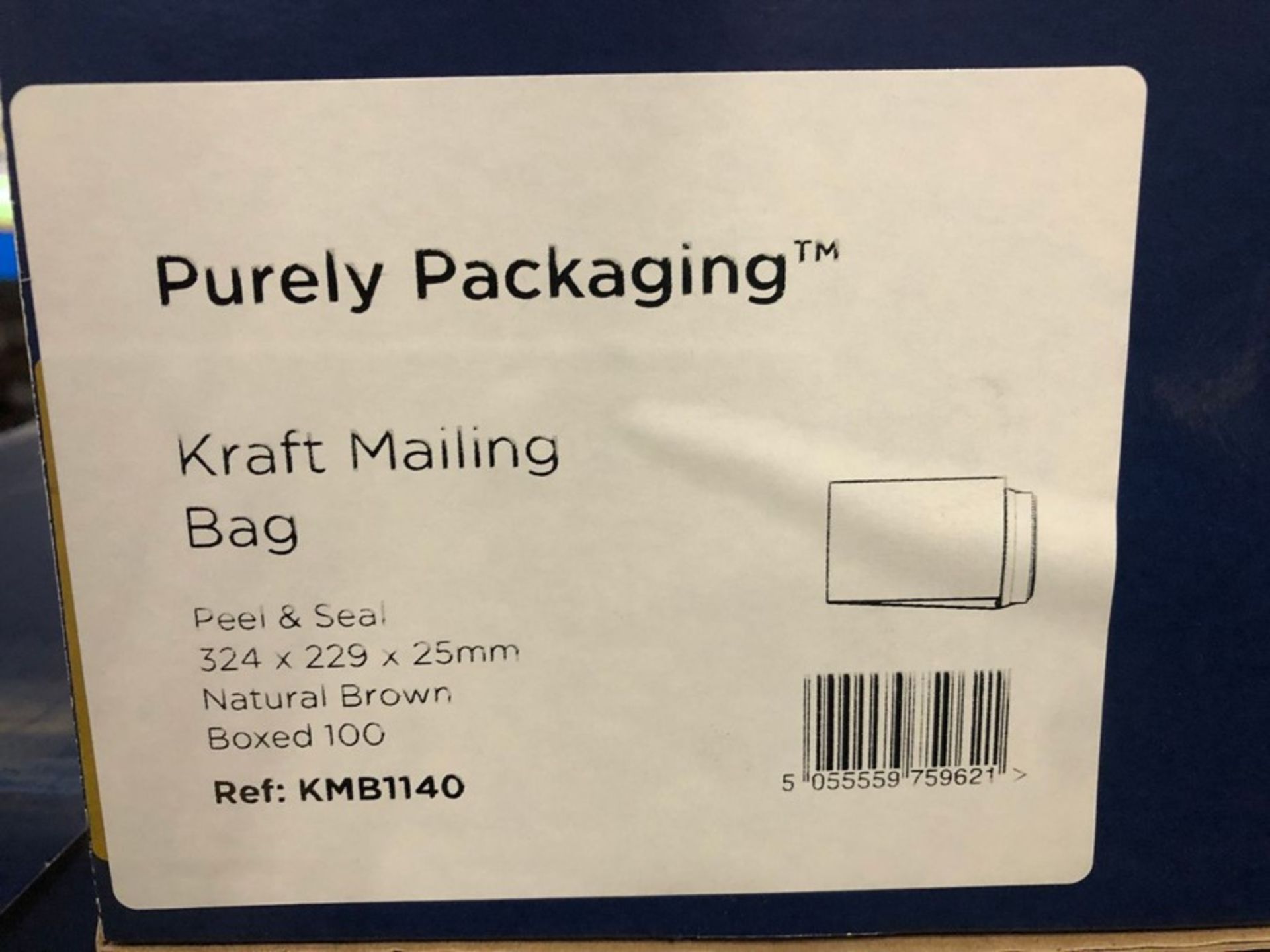 6 X BOXES OF PURELY PACKAGING KRAFT MAILING BAGS - 100 PER BOX / AS NEW
