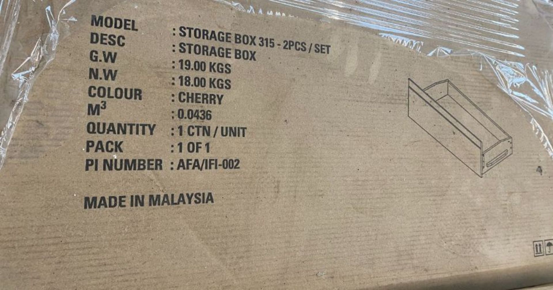 1 X BULK PALLET TO CONTAIN AN ASSORTMENT OF CHERRY STORAGE BOXES GRADE A (22 UNITS) - Image 2 of 2