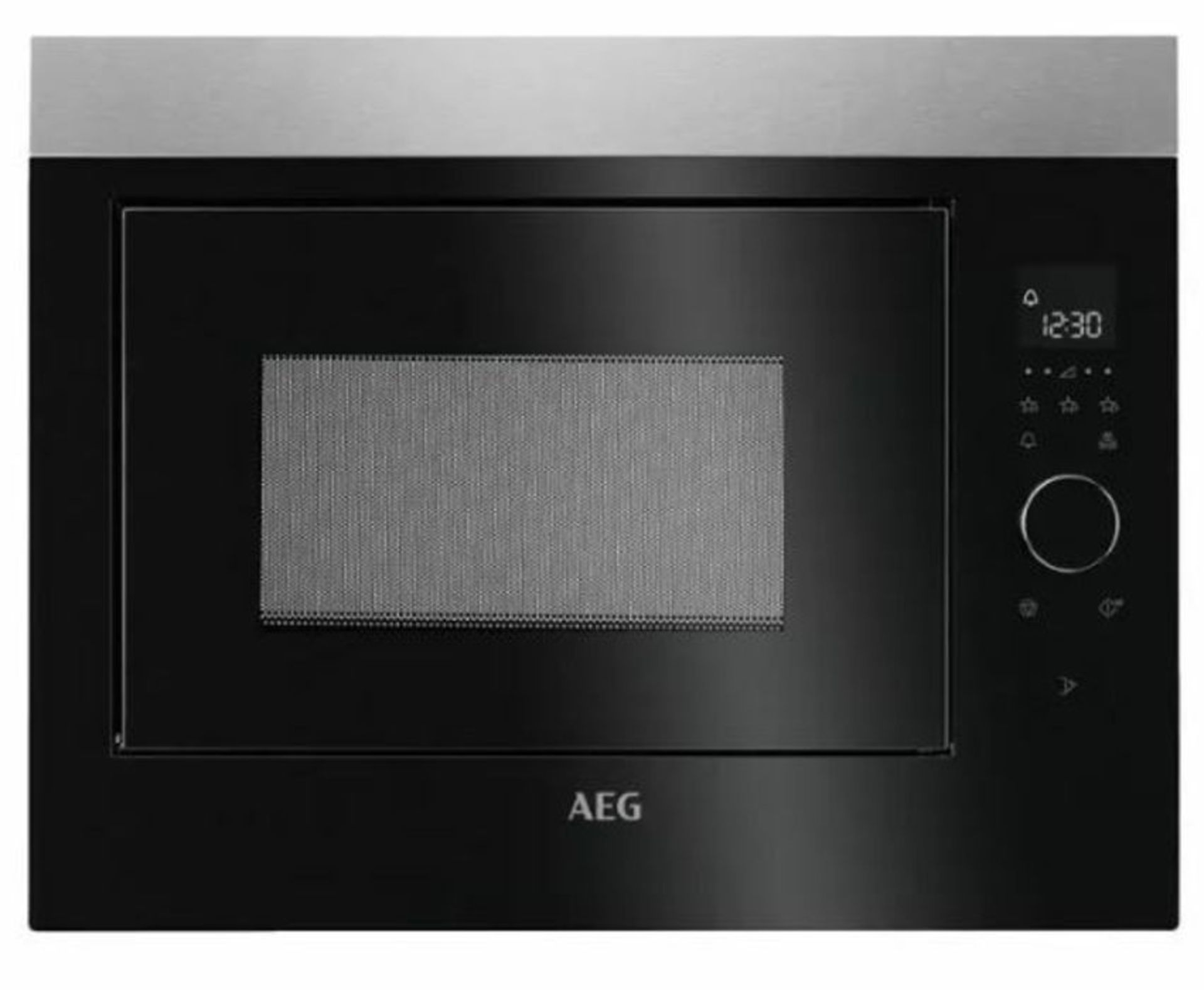 AEG MBE2658SEM BUILT-IN SOLO MICROWAVE - BLACK & STAINLESS STEEL (UNTESTED CUSTOMER RETURNS) ONE