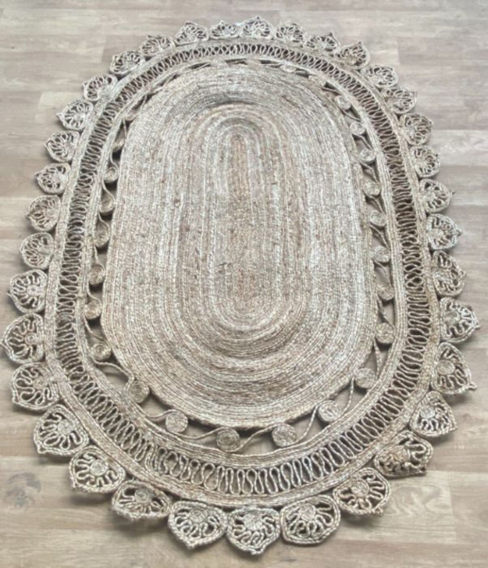 LA REDOUTE ROZZA PATTERNED OVAL JUTE RUG (120X170)