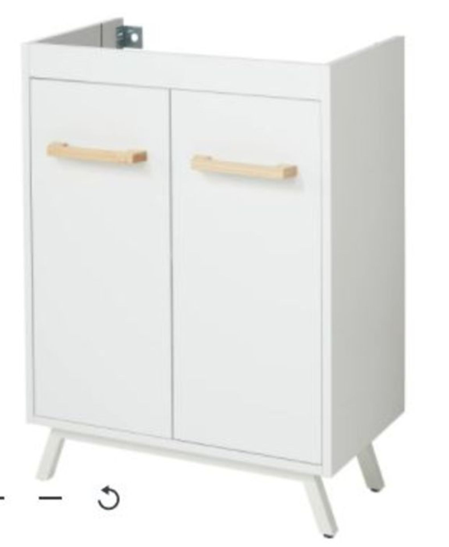 GOODHOME LADOGA WHITE FREESTANDING VANITY CABINET (W)600MM (H)810MM (WHITE) RRP £55.00