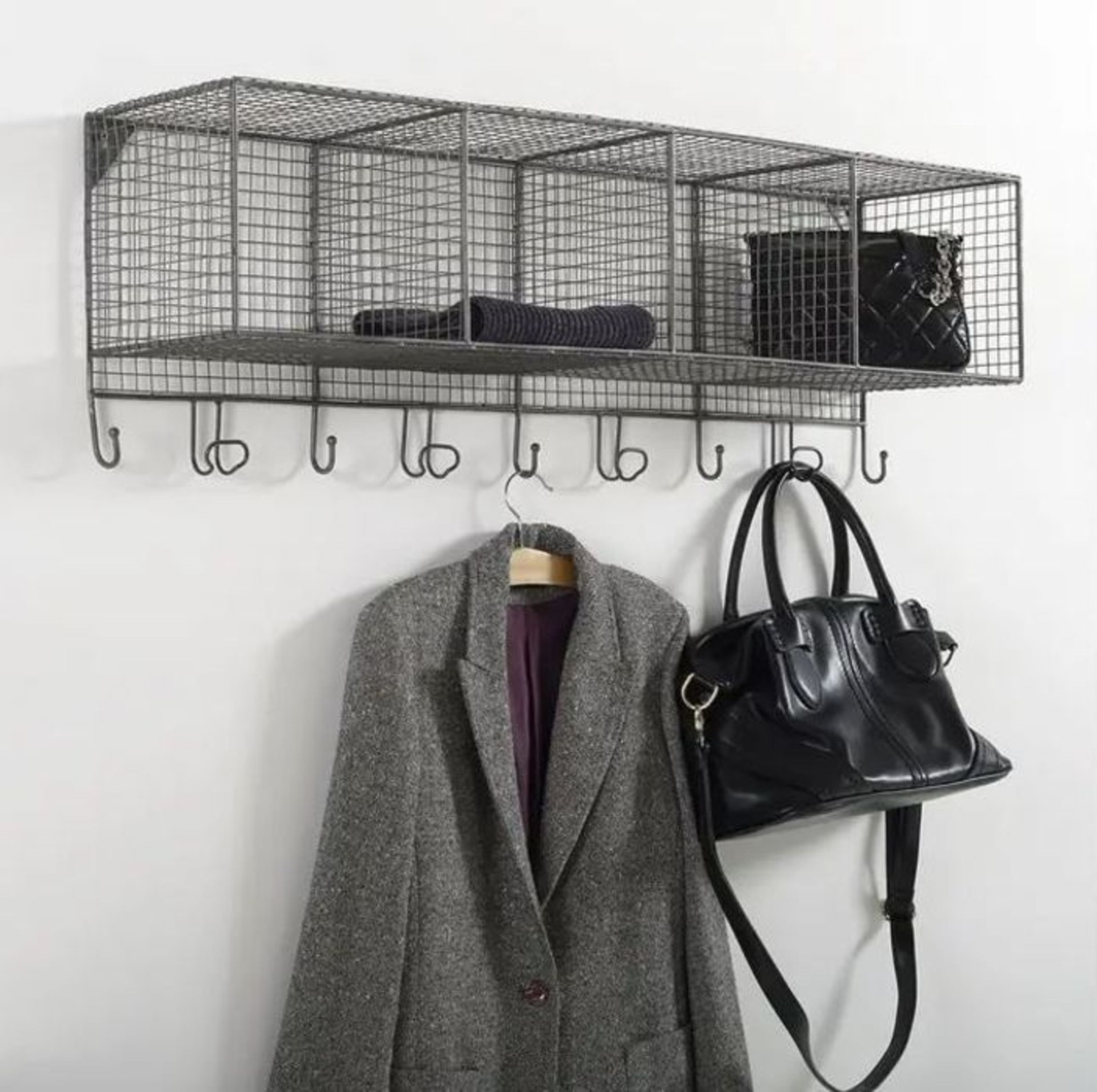 LA REDOUTE AREGLO WALL STORAGE COAT RACK WITH 9 HOOKS