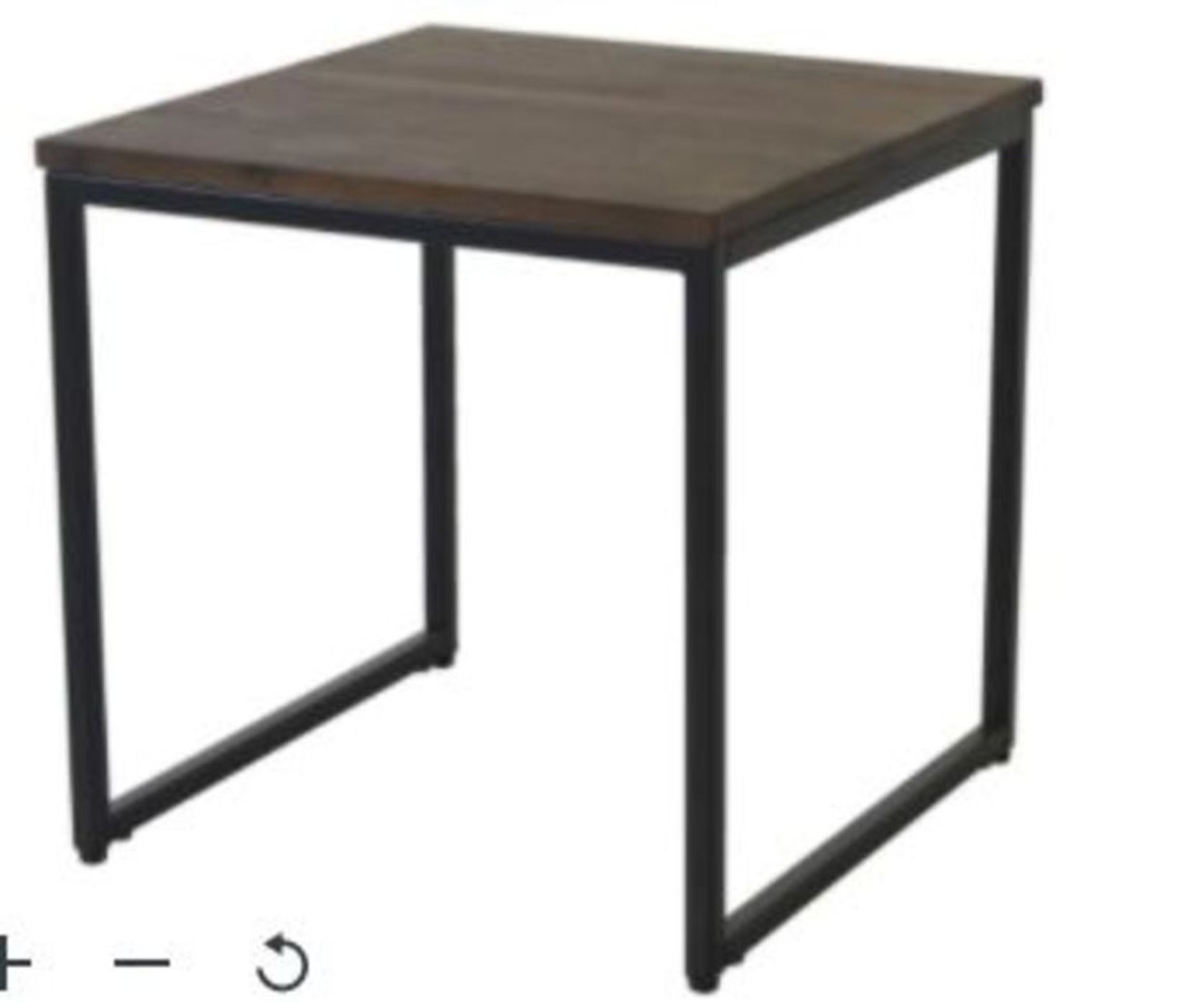 1 X ATICO DARK STAINED WOOD EFFECT SIDE TABLE (H)40CM (W)40CM / RRP £18.00