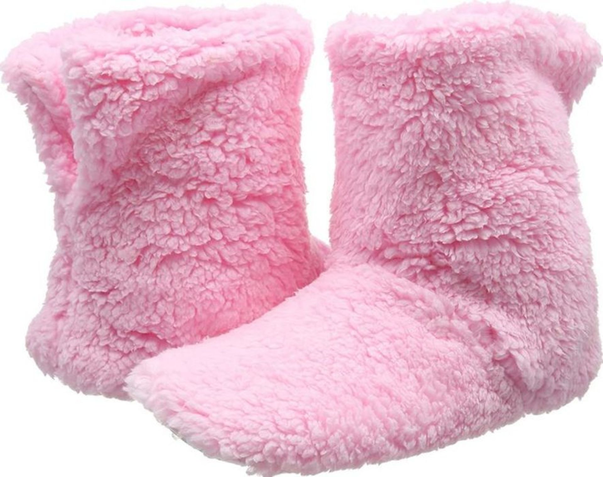 1 LOT TO CONTAIN 9 X PAIRS OF EAZE WOMEN'S PINK FLEECE HI-TOP SLIPPERS SIZE 5/6 MEDIUM / RRP £45.