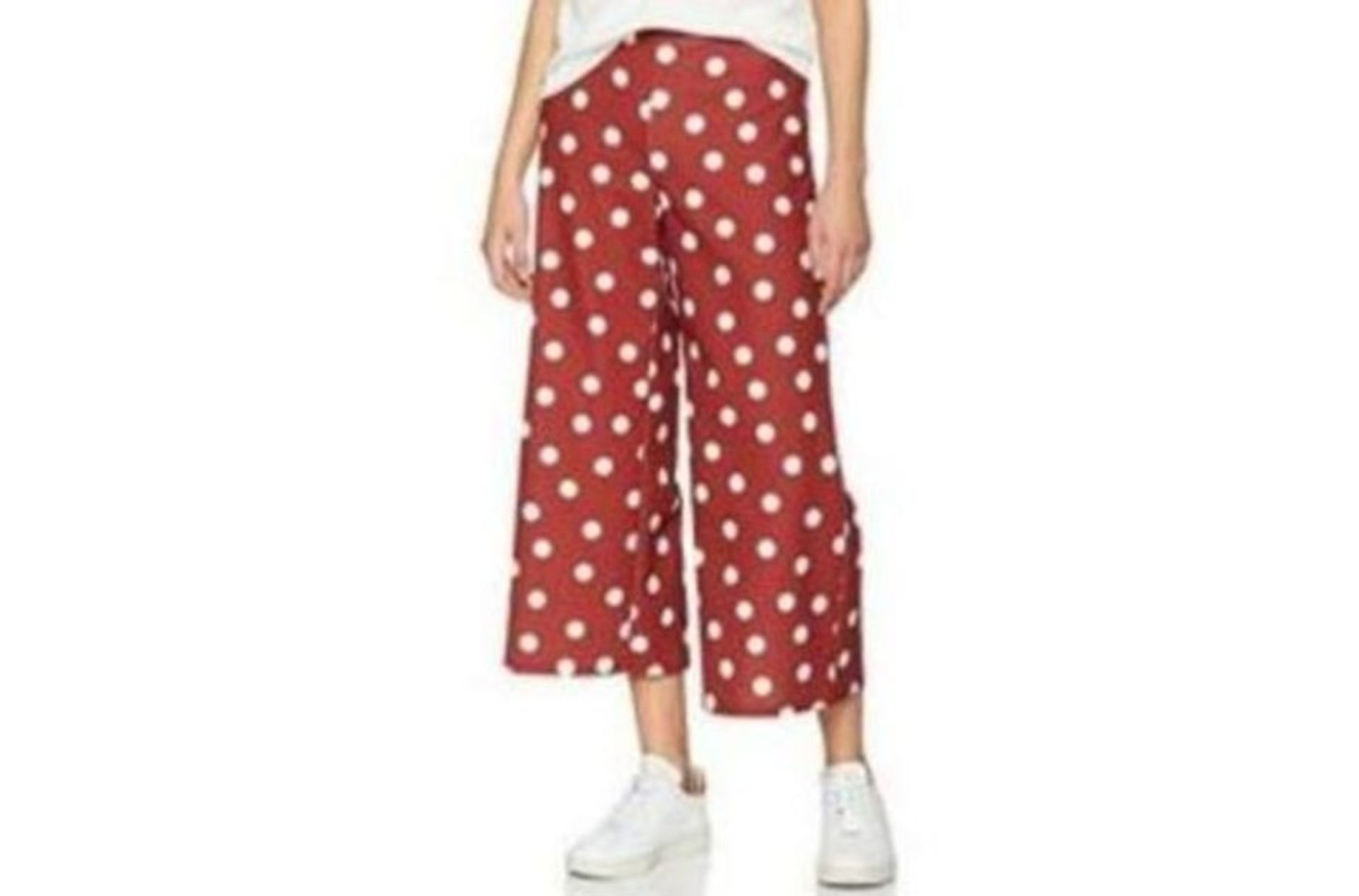 NEW LOOK / MAISIE SCUBA POLA DOT CROP TROUSERS / CHESTNUT / SIZE: UK 10 / RRP £19.99 AS NEW WITH