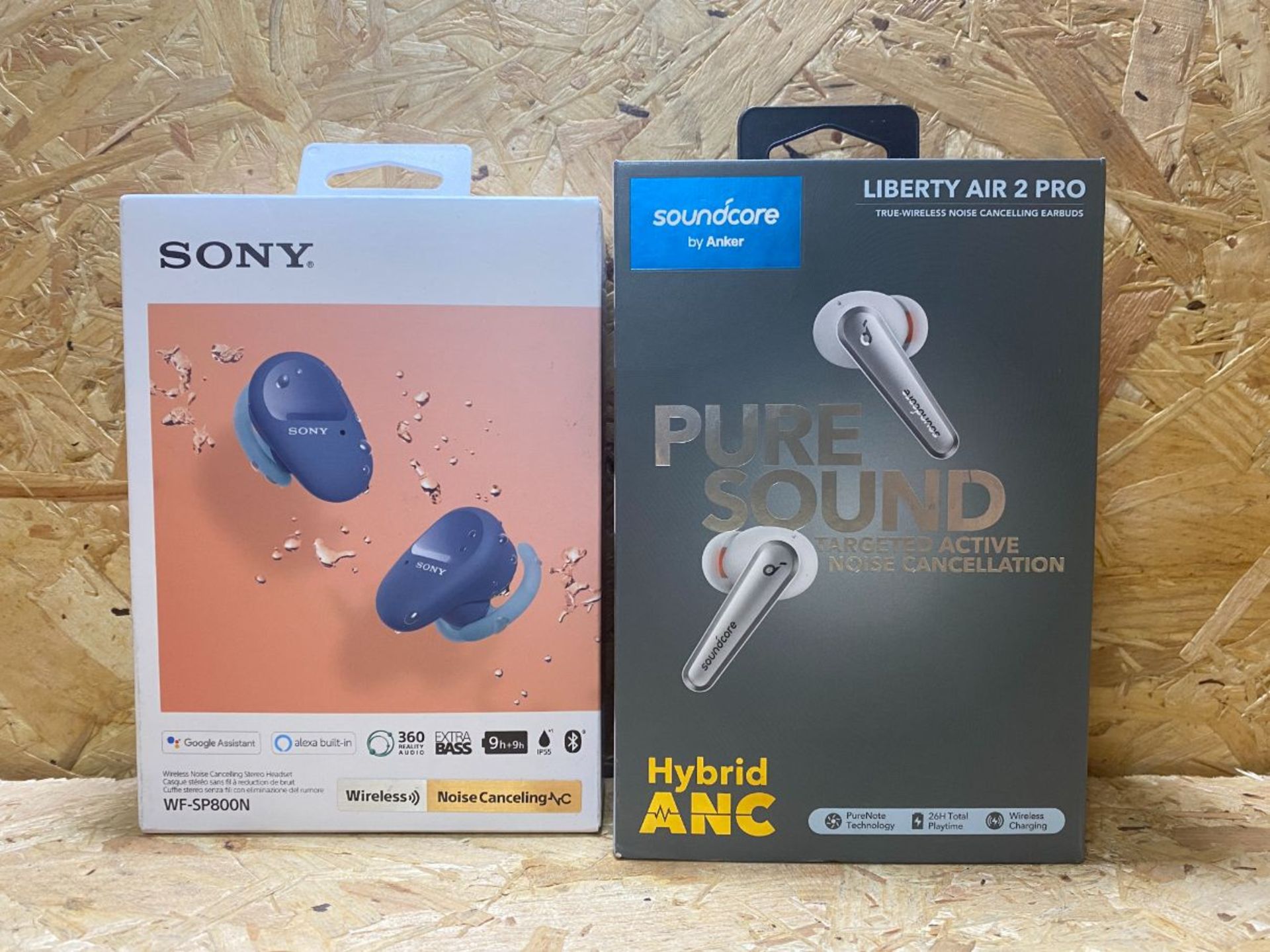 1 X SONY WF-SP800N WIRELESS EARPHONES / 1 X PURE SOUND LIBERTY AIR 2 PRO EARPHONES/COMBINED RRP £258