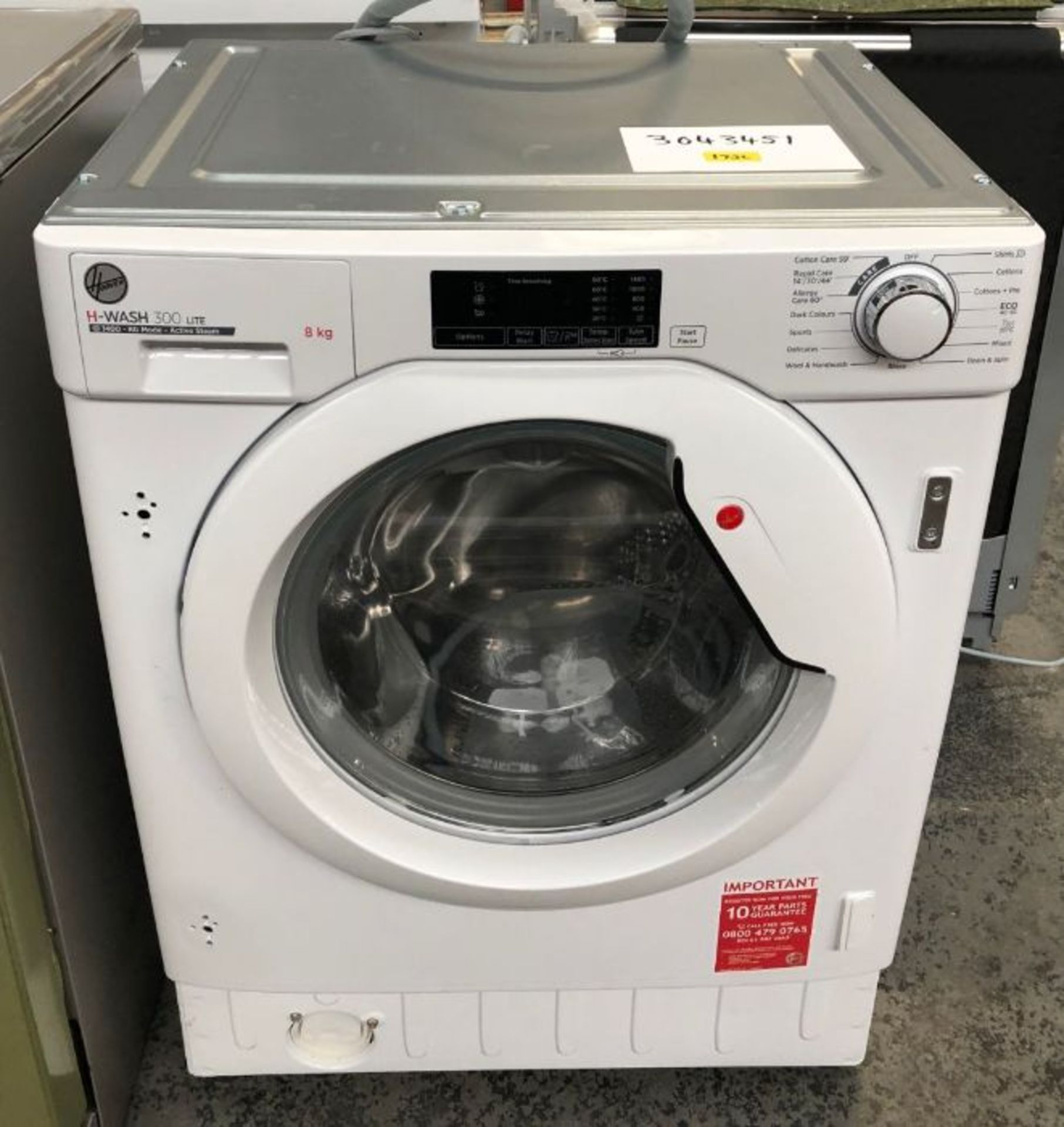 HOOVER H-WASH 300 HBWS 48D1E-80 INTEGRATED WASHING MACHINE