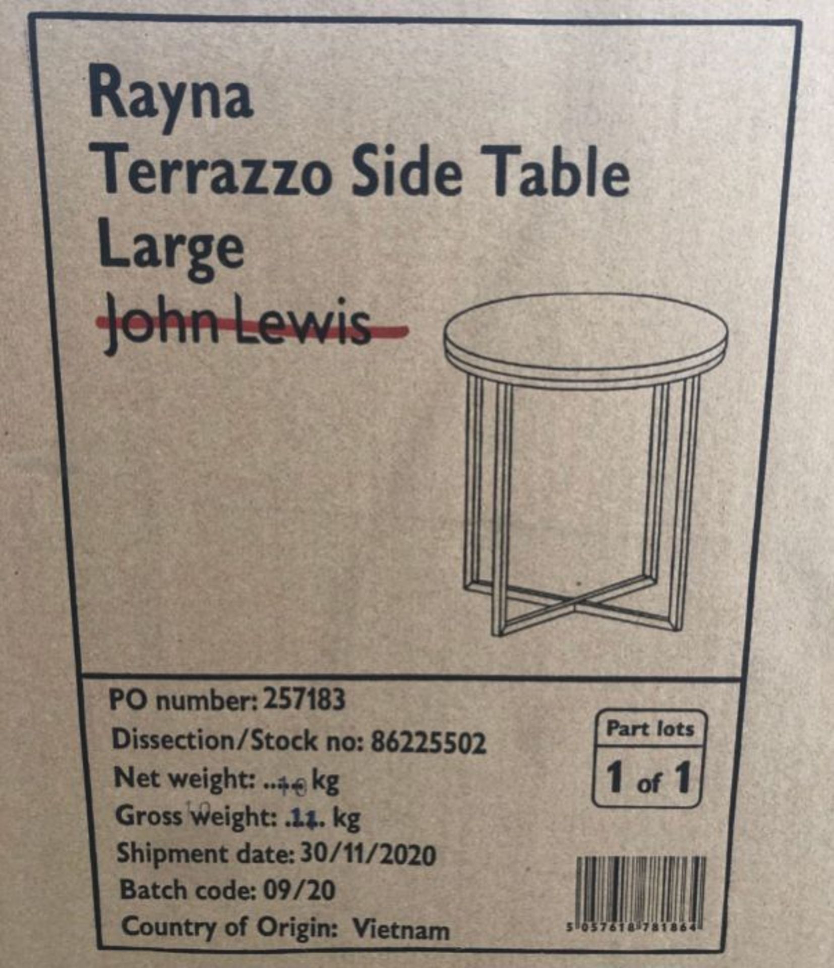 JOHN LEWIS RAYNA TERRAZZO LARGE SIDE TABLE