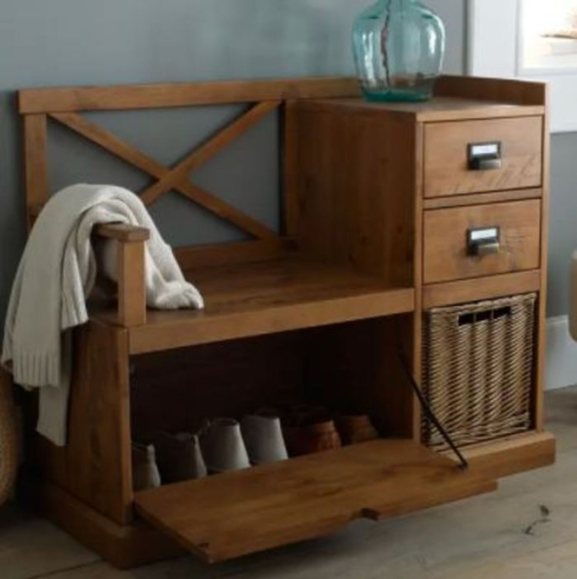 LA REDOUTE LINDLEY HALLWAY BENCH IN SOLID PINE