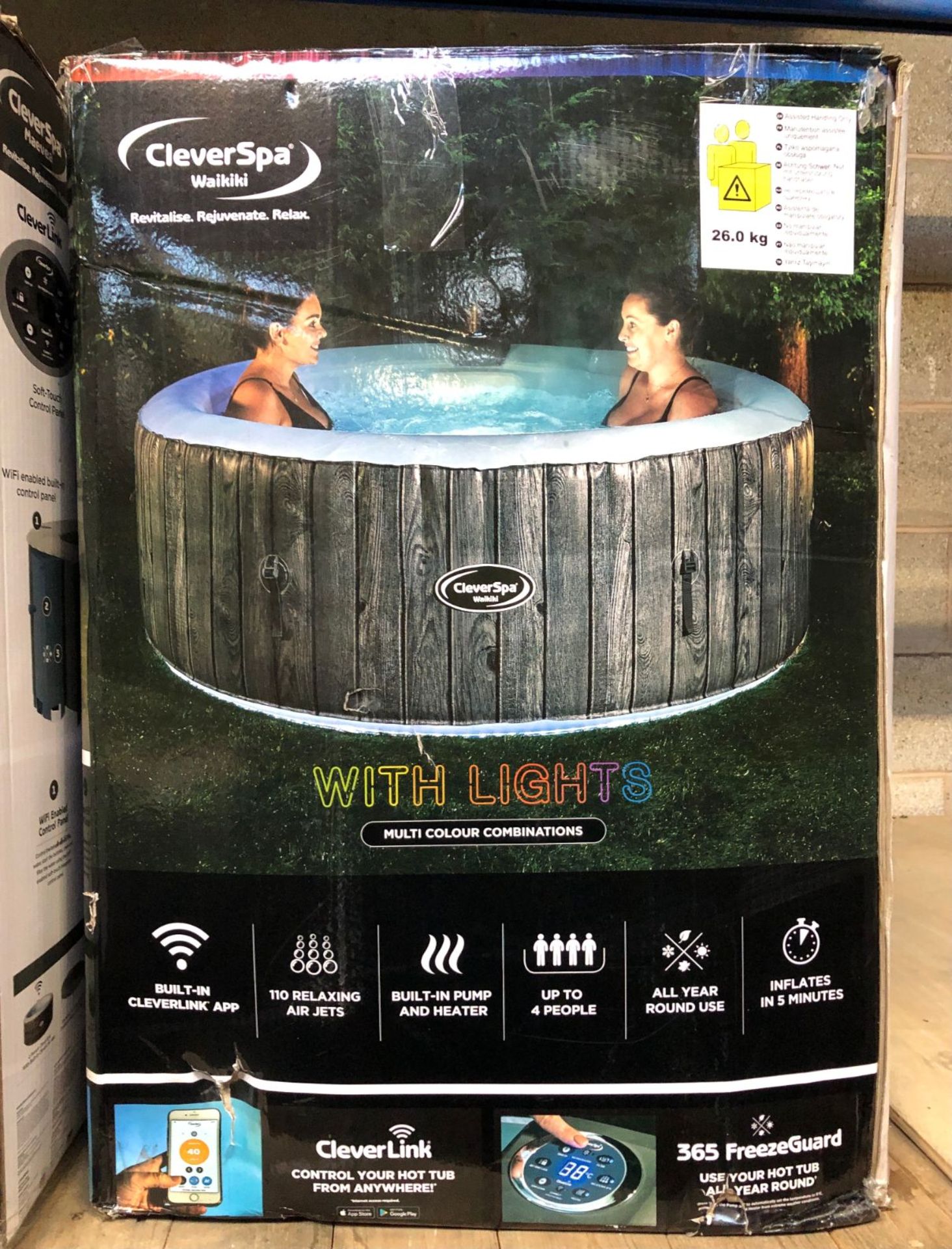 1 x CLEVERSPA IBEAM WAIKIKI 4 PERSON HOT TUB - RRP £522.56