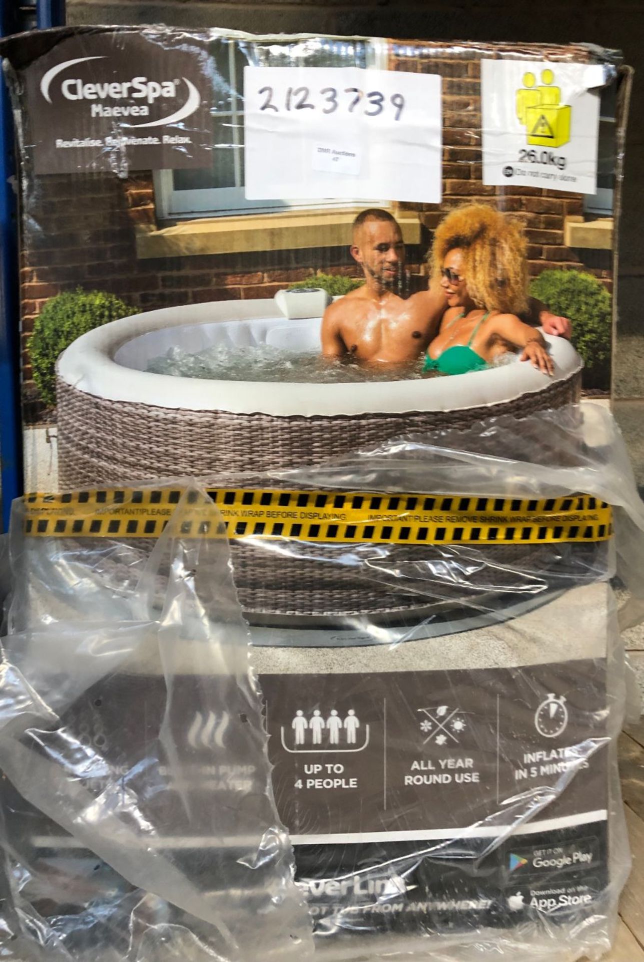 1 x CLEVERSPA MAEVEA 4 PERSON HOT TUB - RRP £443.24