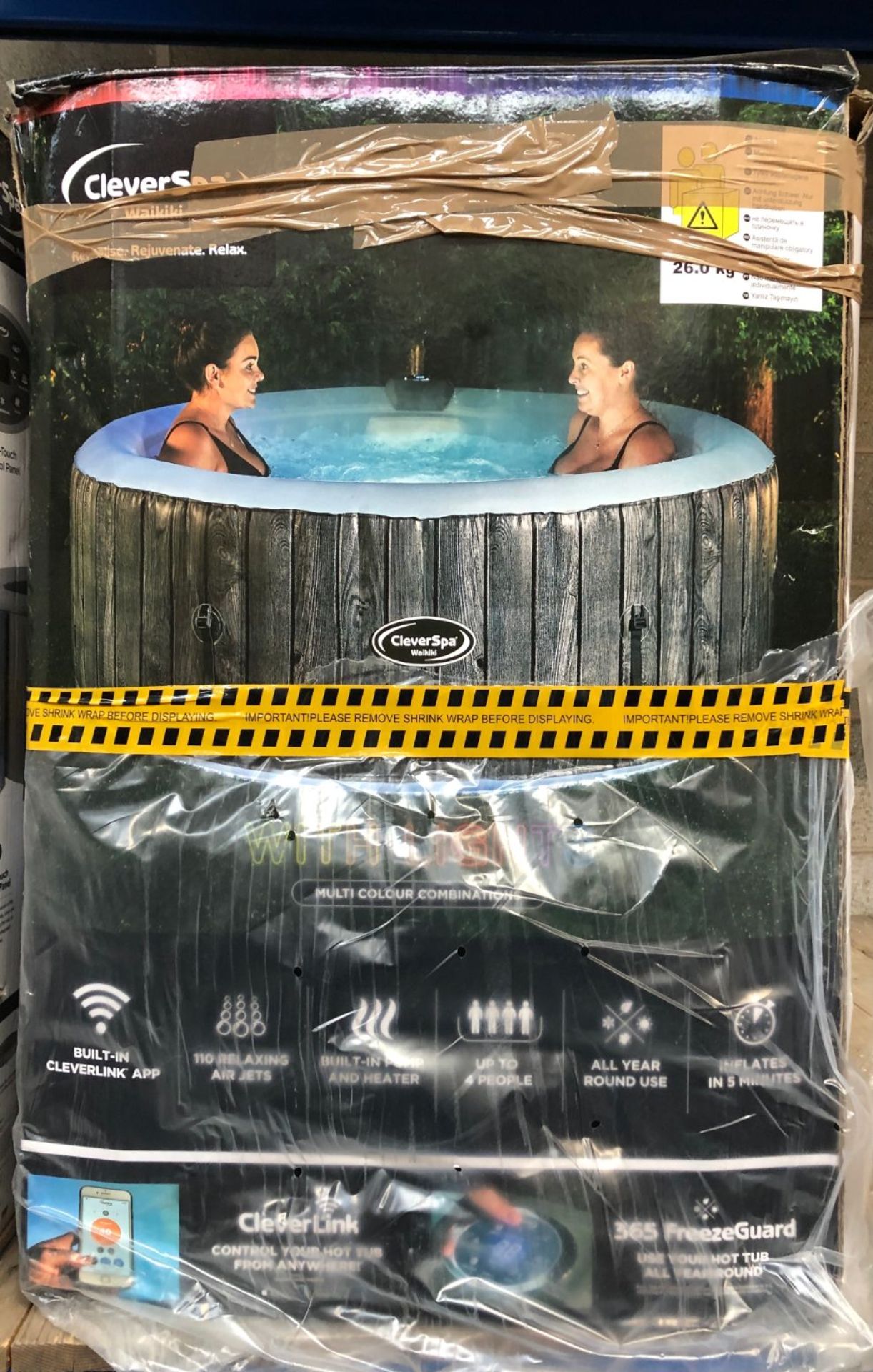 1 x CLEVERSPA IBEAM WAIKIKI 4 PERSON HOT TUB - RRP £522.56