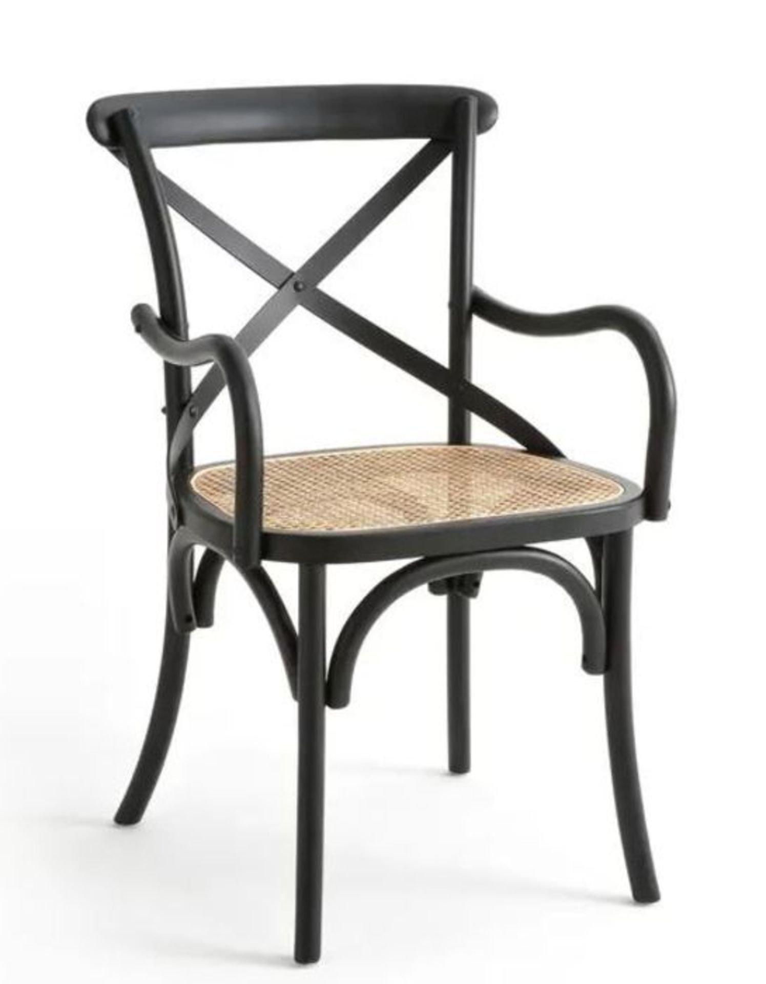 LA REDOUTE CEDAK WOOD & CANE DINING CHAIR ARMCHAIR