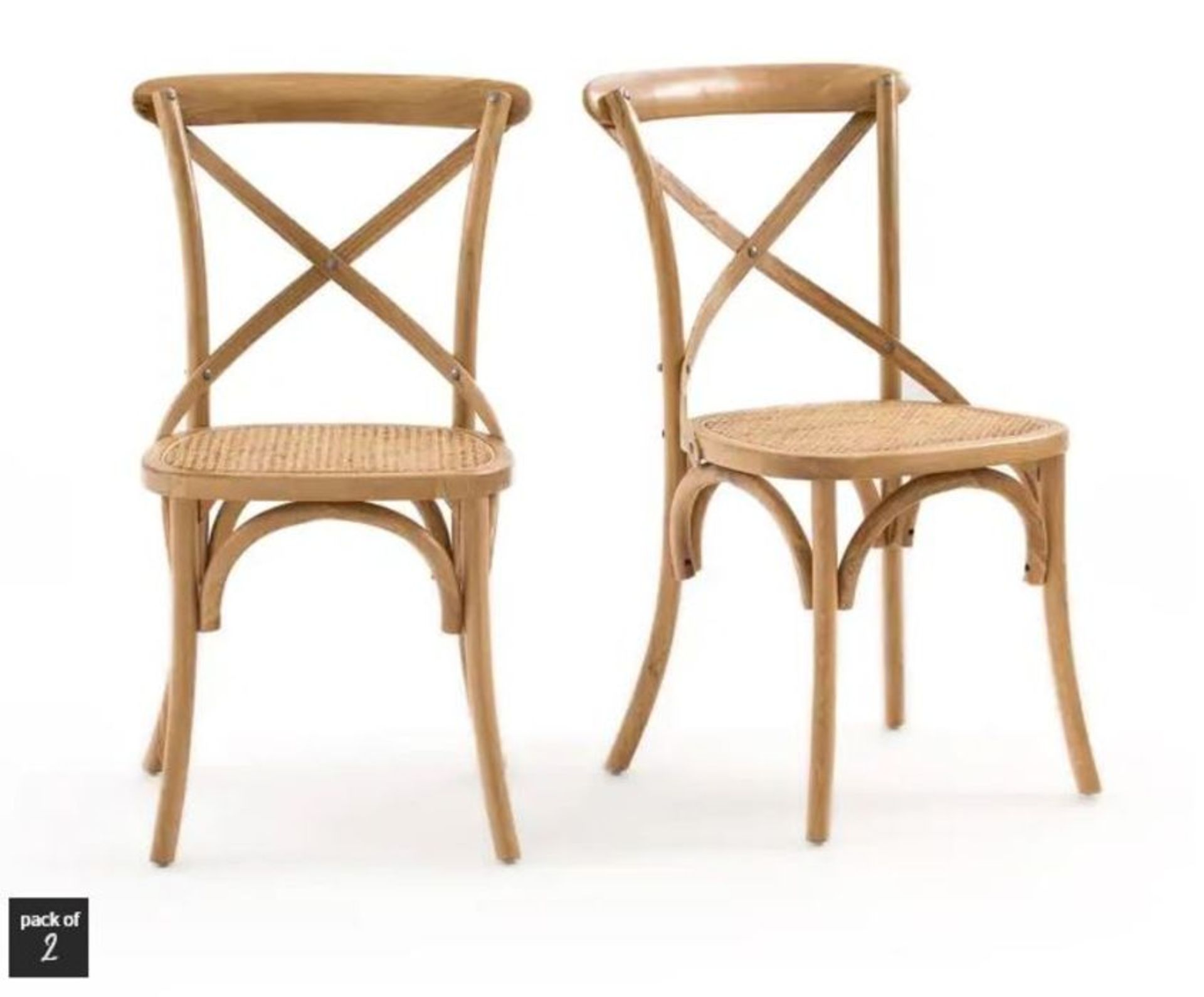 LA REDOUTE SET OF 2 CEDAK OAK & CANE CHAIRS