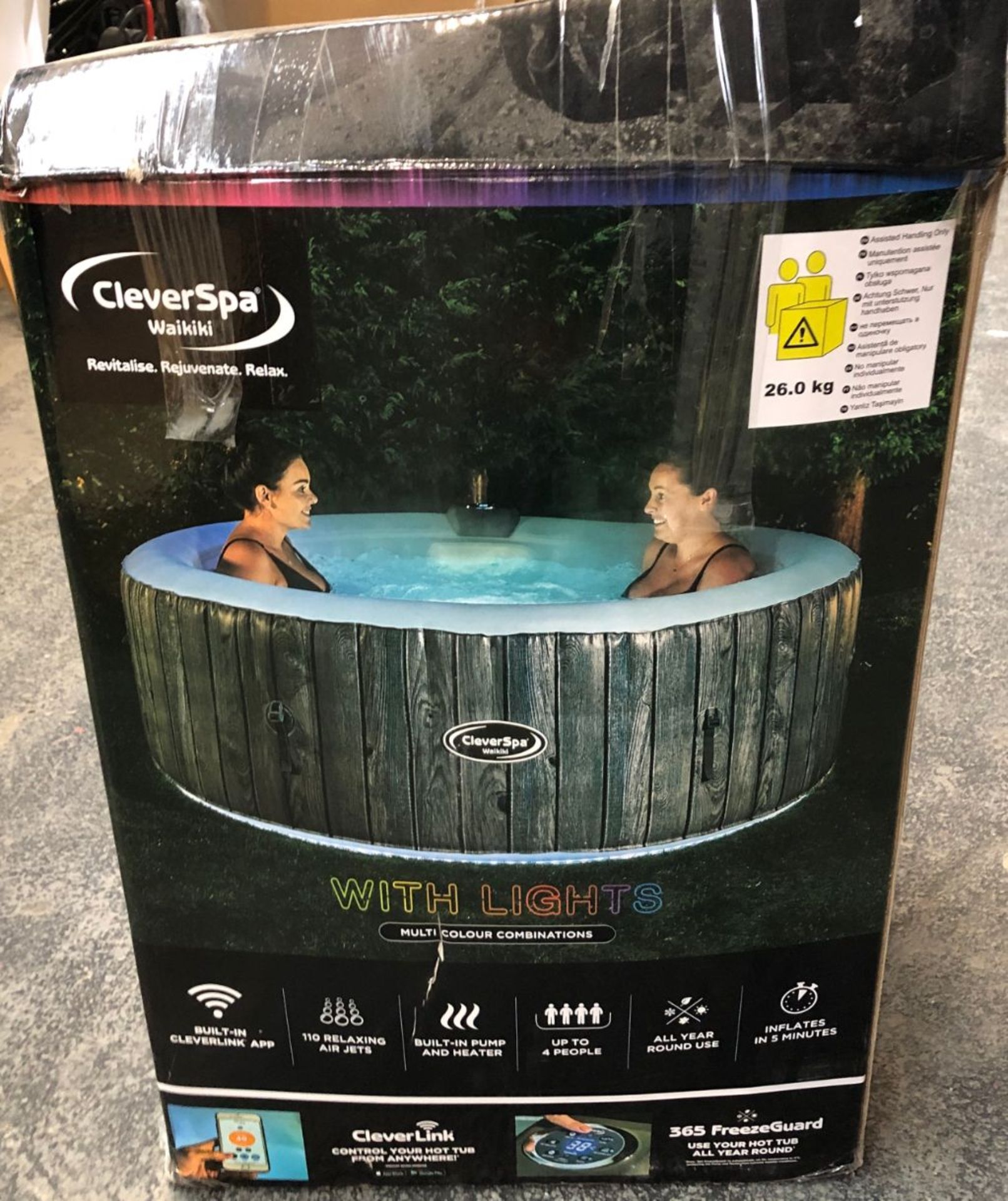 1 x CLEVERSPA IBEAM WAIKIKI 4 PERSON HOT TUB - RRP £522.56