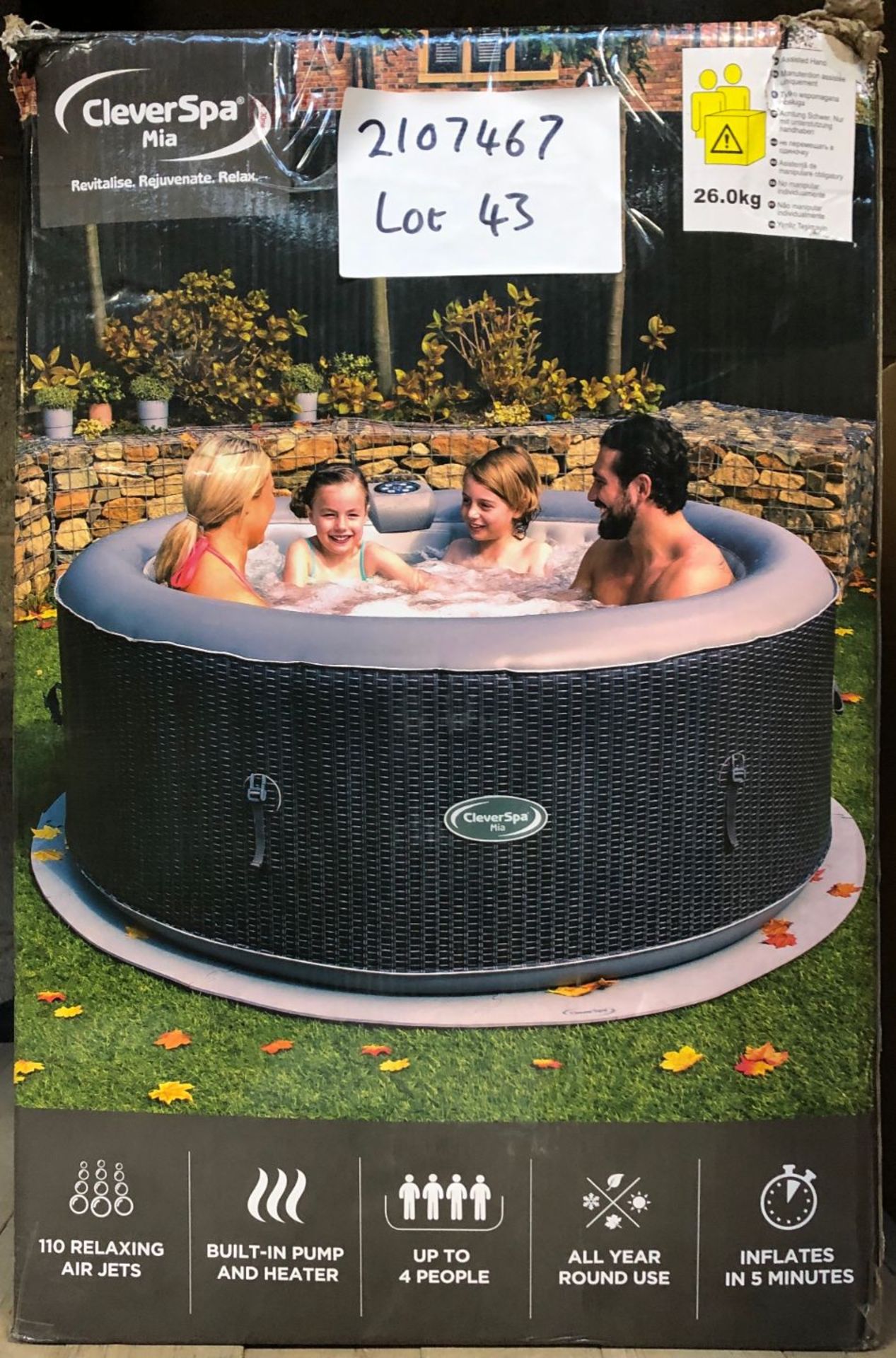 1 x CLEVERSPA MIA 4 PERSON HOT TUB - RRP £413.70