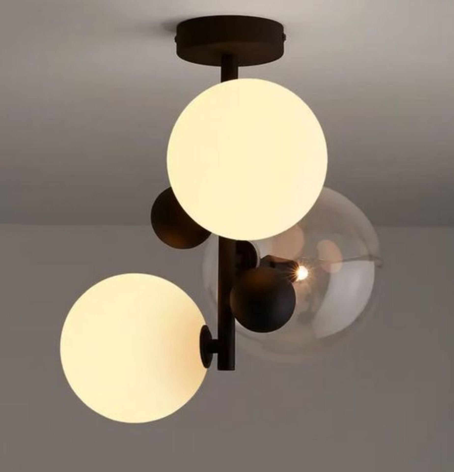 1 X LA REDOUTE BULLESCO GLASS AND METAL CEILING LAMP IN GUN BARREL / RRP £160.00 / GRADE A