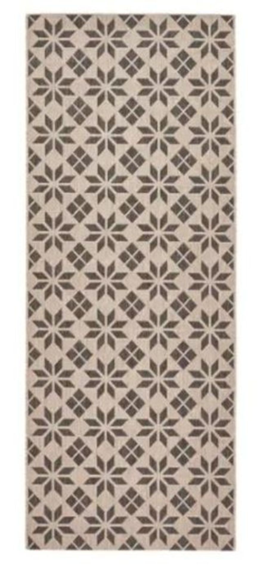 LA REDOUTE ISWIK CEMENT TILE RUNNER RUG / 80X250CM