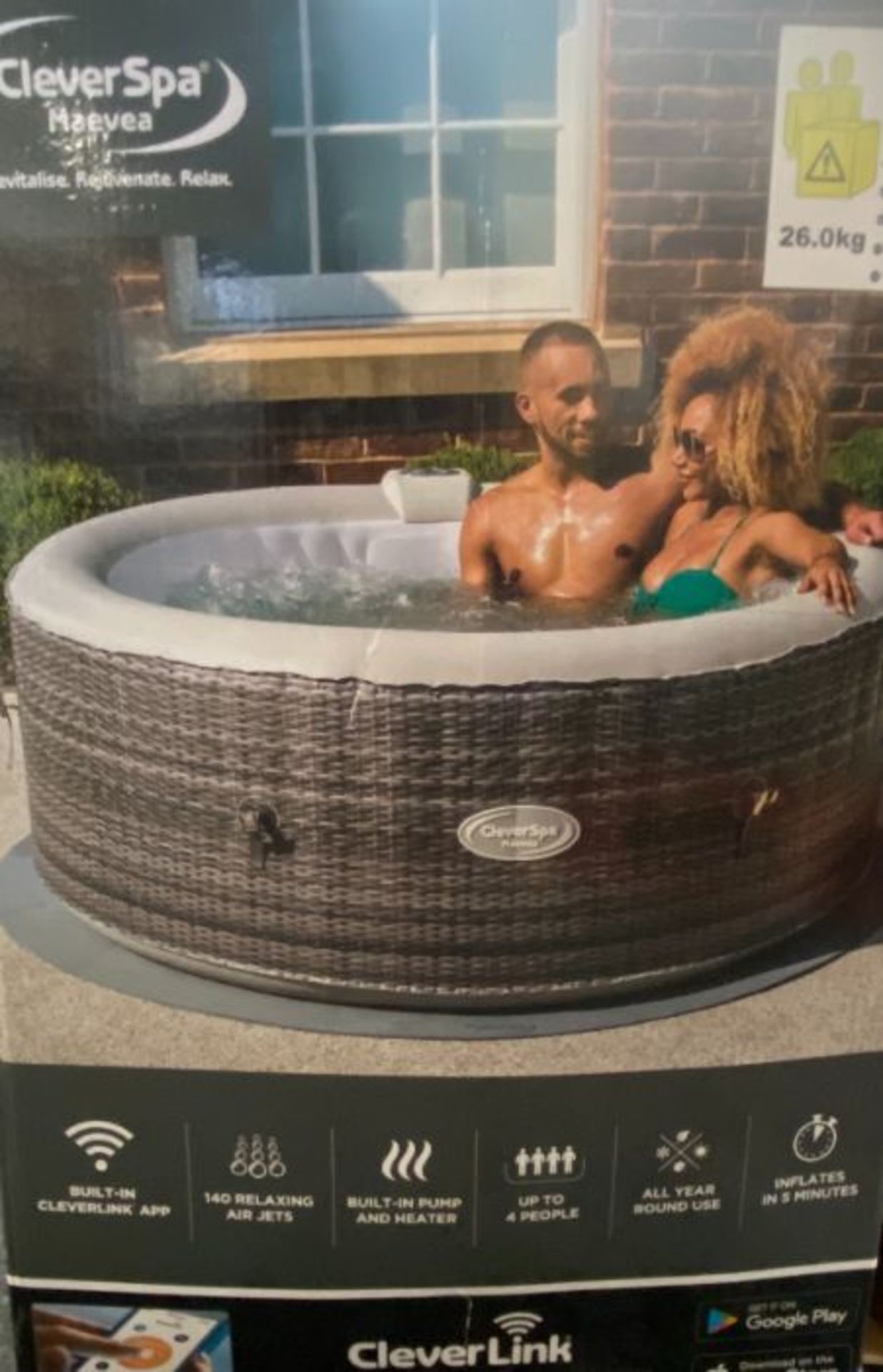 1 x CLEVERSPA MAEVEA 4 PERSON HOT TUB - RRP £443.24 - Image 3 of 3