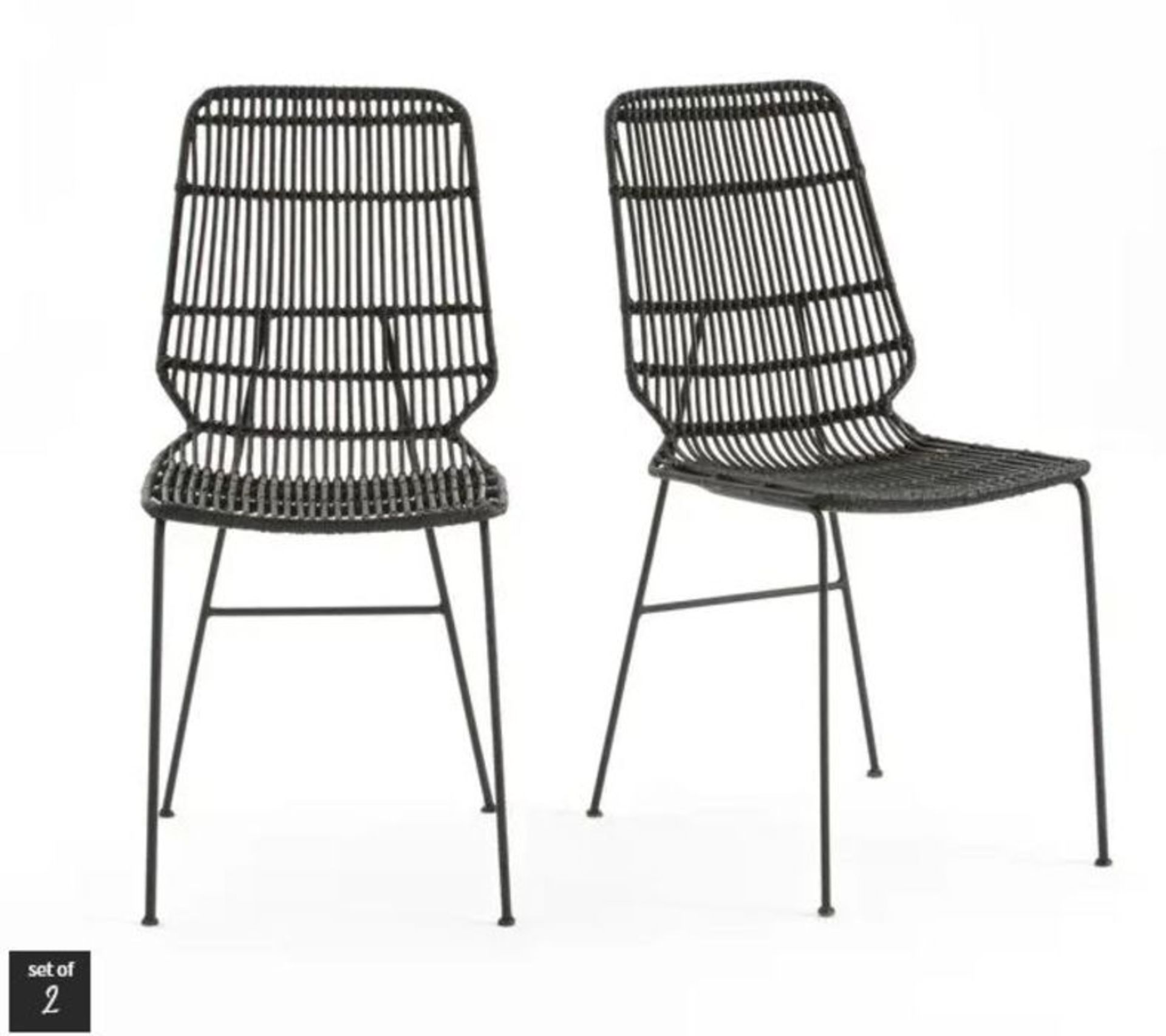 LA REDOUTE SET OF 2 MALU CHAIRS IN WOVEN KUBU