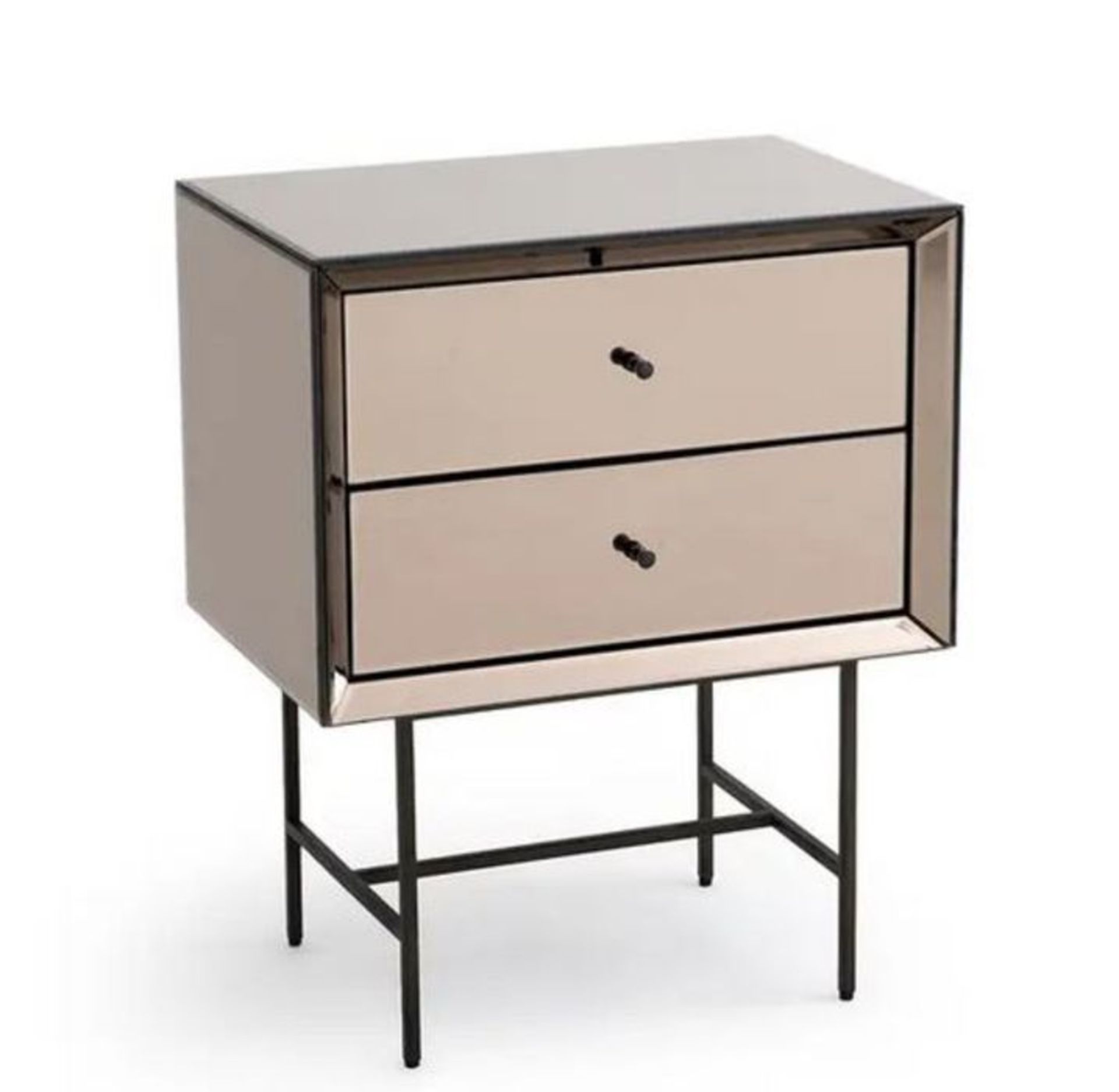 LA REDOUTE KHONSOU MIRRORED BEDSIDE TABLE