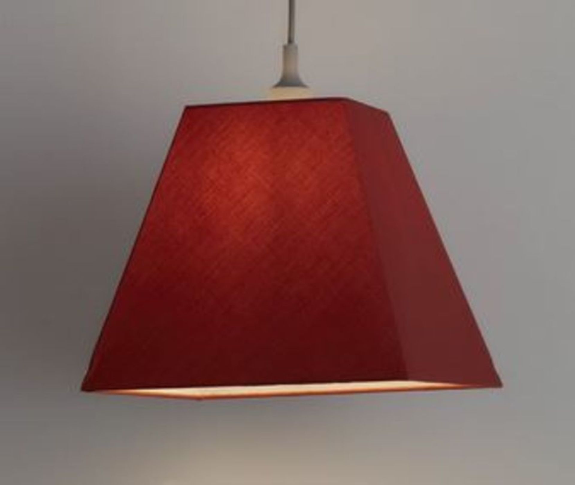 3 X QARNAY DARK RED FABRIC DYED LIGHT SHADE 30CM / RRP £36.00 / AS NEW CONDITION
