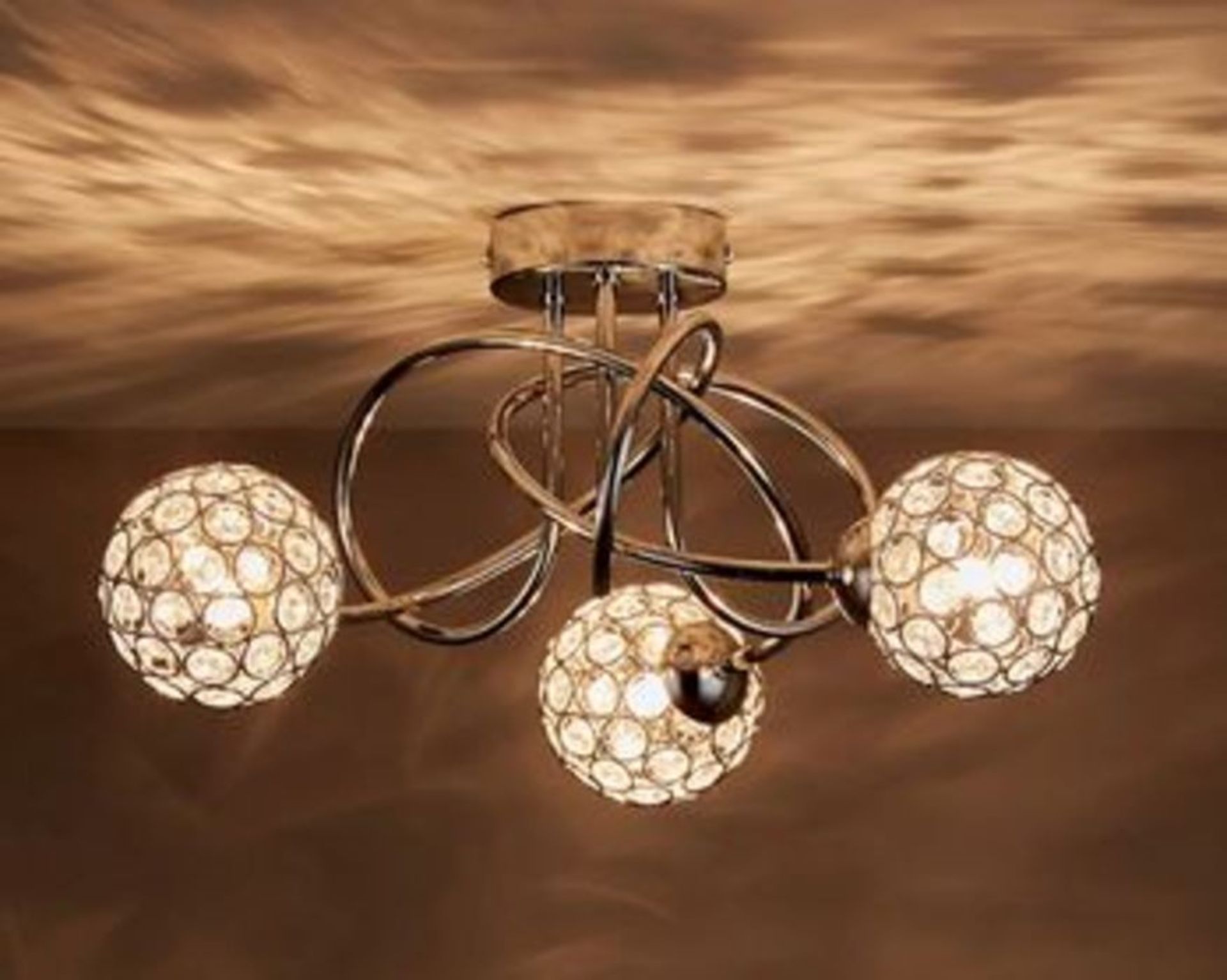 1 X MANTUS CHROME EFFECT 3 LAMP CEILING LIGHT / RRP £38.00 / AS NEW CONDITION