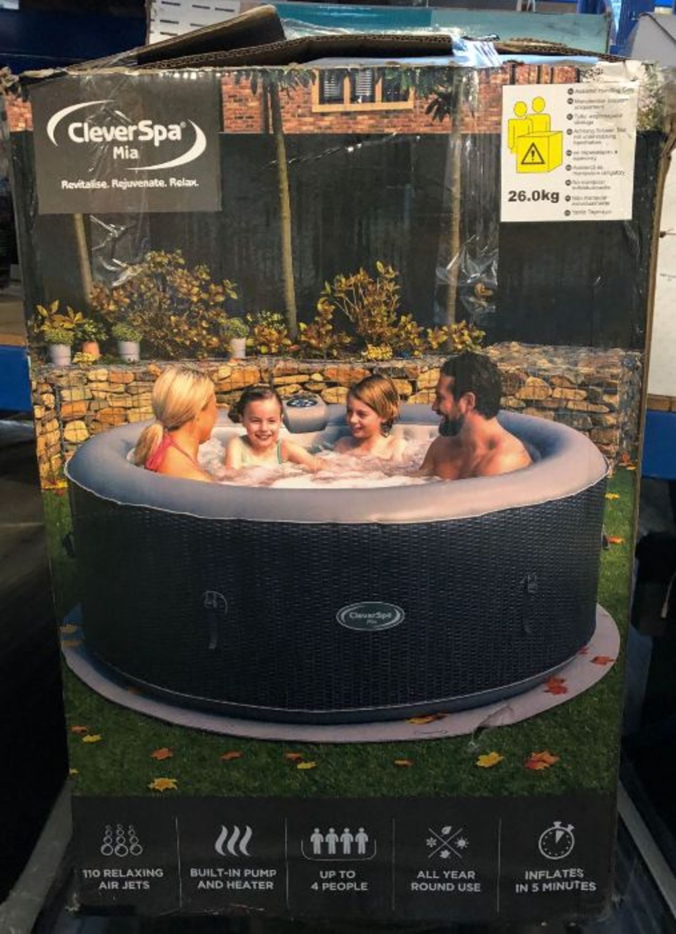 1 X CLEVERSPA MIA 4 PERSON HOT TUB / RRP £361.00 / UNTESTED CUSTOMER RETURN