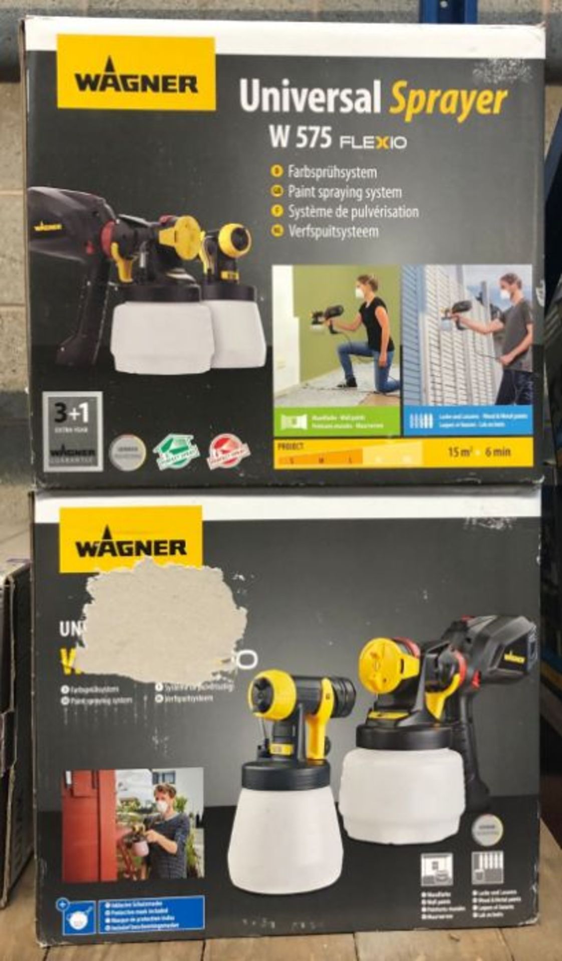 4 X WAGNER W 575 630W CORDED HVLP PAINT SPRAYER / COMBINED RRP £480.00 / UNTESTED CUSTOMER RETURNS