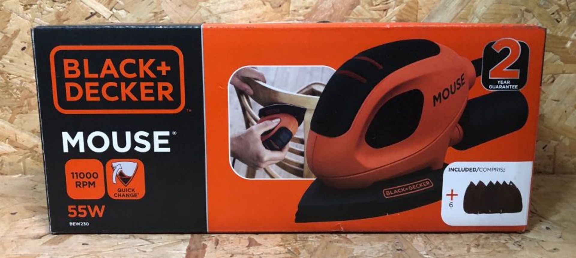 5 X BLACK & DECKER 55W 240V CORDED DETAIL SANDERS BEW230-GB / COMBINDED RRP £100.00 / UNTESTED