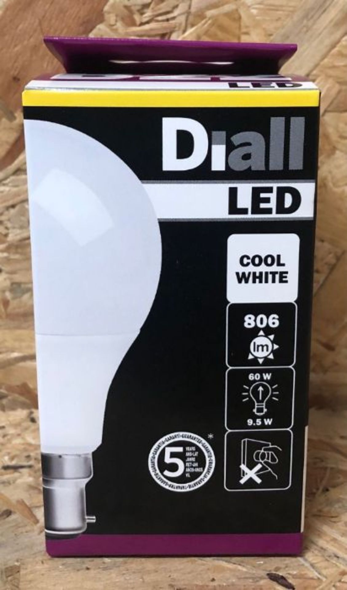 8 X PACKS OF DIALL LED B22 806 LUMEN 9,5W WARM WHITE BULBS - 6 PER PACK / COMBINED RRP £192.00 /