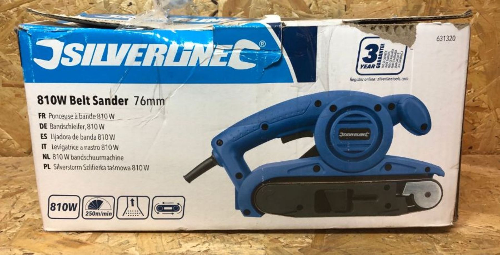 1 X SILVERLINE BELT SANDER 76MM 810W / RRP £62.95 / UNTESTED CUSTOMER RETURN