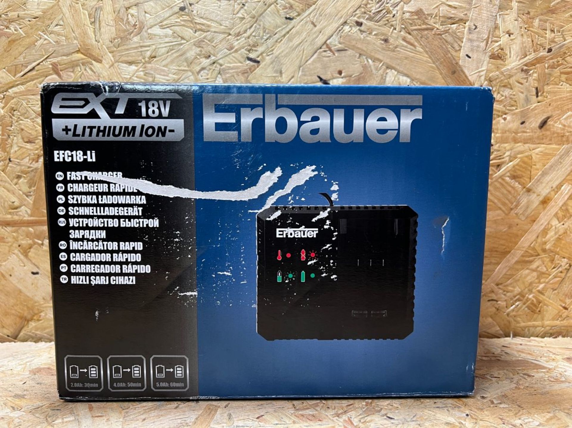 1 X ERBAUER EXT 18V LI-ION FAST BATTERY CHARGER / RRP £35.00 / UNTESTED CUSTOMER RETURNS