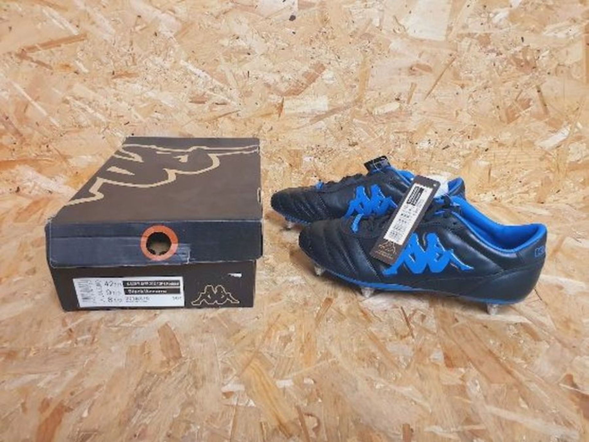 KAPPA AZZURRO/ K-SCR PLAYER 2012 TOP-6 FOOTBALL BOOTS - BLACK WITH BLUE - BOXED AS NEW WITH ORIGINAL