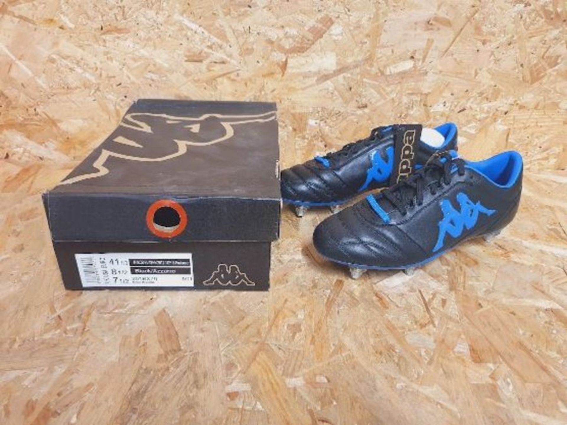 KAPPA AZZURRO/ K-SCR PLAYER 2012 TOP-6 FOOTBALL BOOTS - BLACK WITH BLUE - BOXED AS NEW WITH ORIGINAL