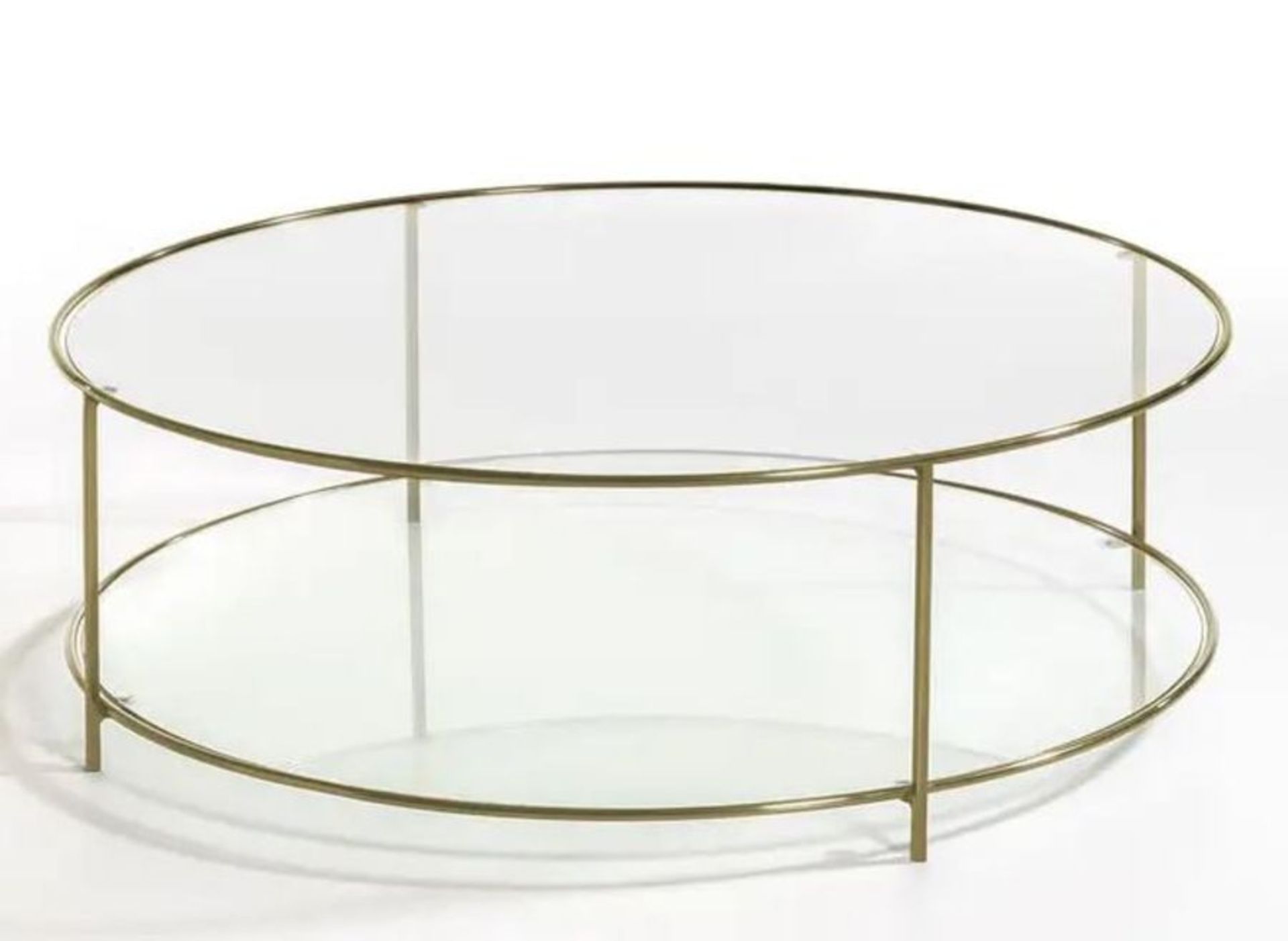 LA REDOUTE SYBIL TEMPERED GLASS ROUND COFFEE TABLE