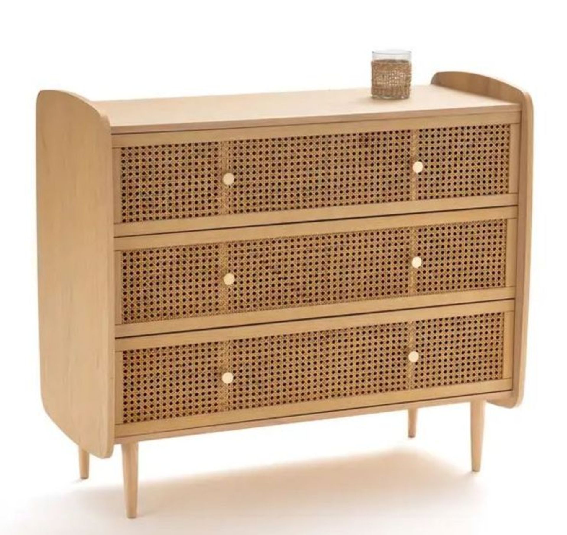 LA REDOUTE TEMPA CHEST OF 2 DRAWERS IN RATTAN CANE