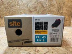1 X SITE STRATA NAVY SAFETY TRAINERS, SIZE 9 / RRP £24.00 / UNTESTED CUSTOMER RETURNS